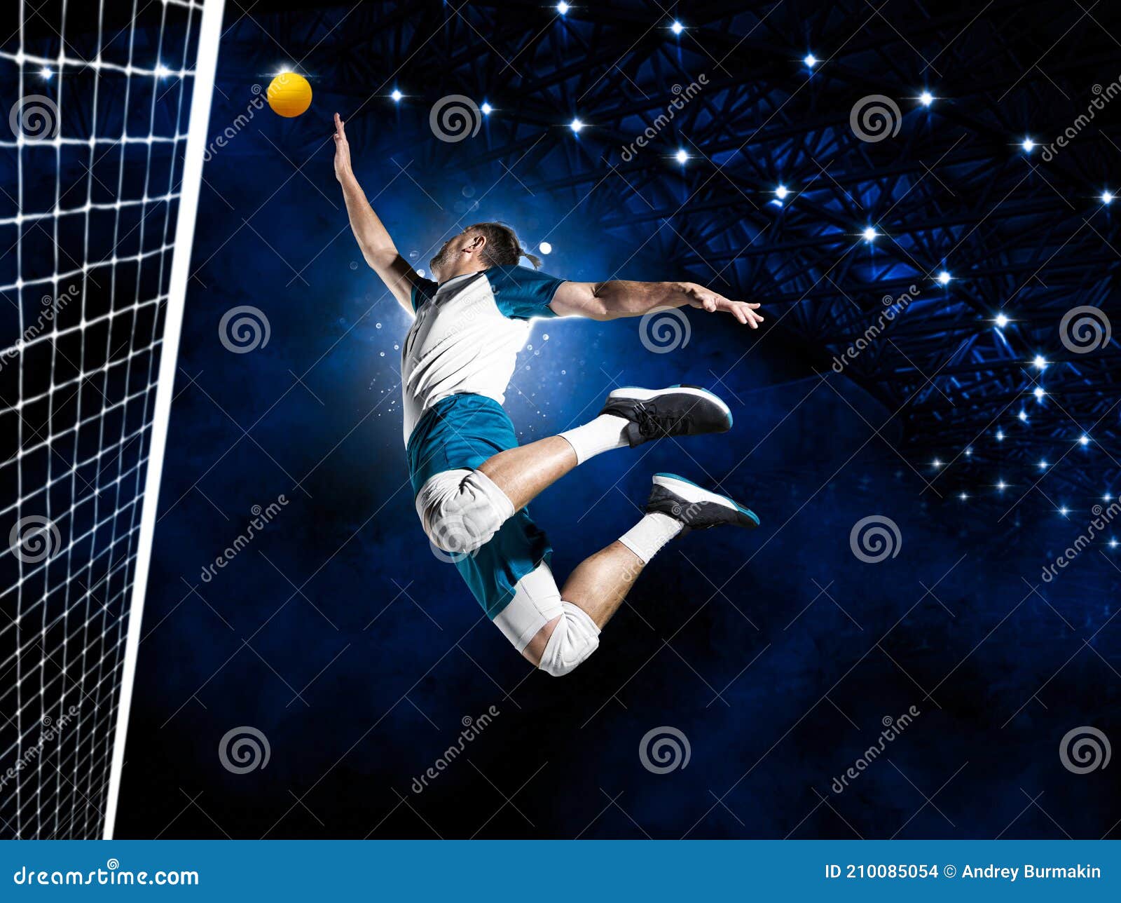 Volleyball Player Players in Action. Sports Banner Stock Photo - Image ...