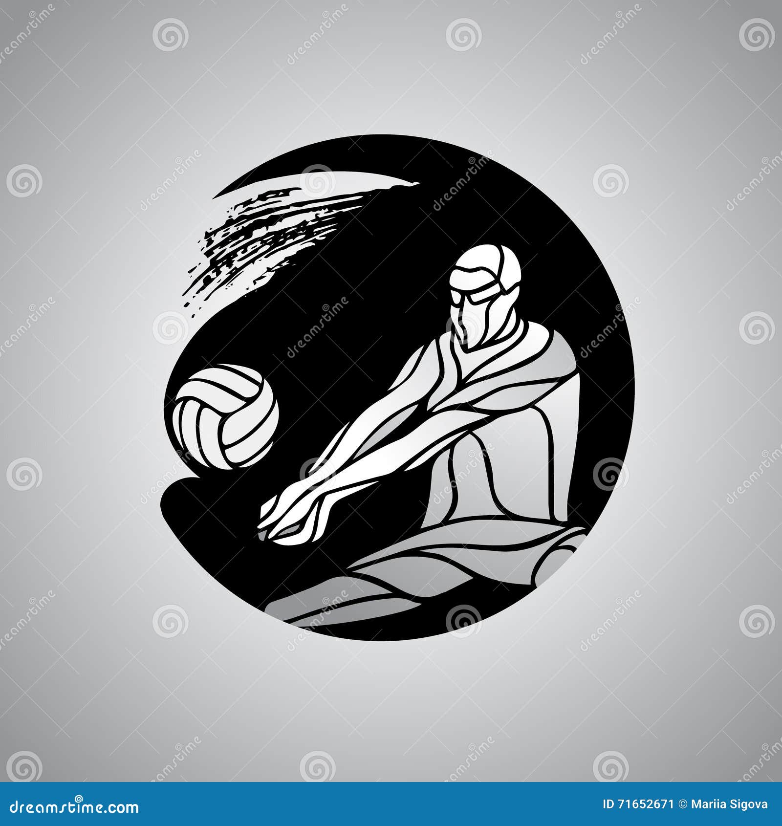 Download Volleyball Player Receive Ball Silhouette Logo Icon Stock ...