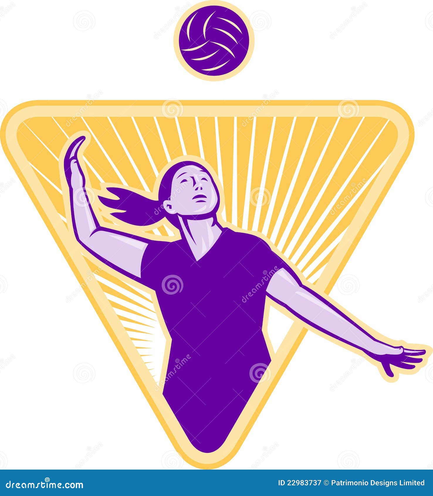 Volleyball Player Serve Ball Front Stock Illustration - Illustration of ...