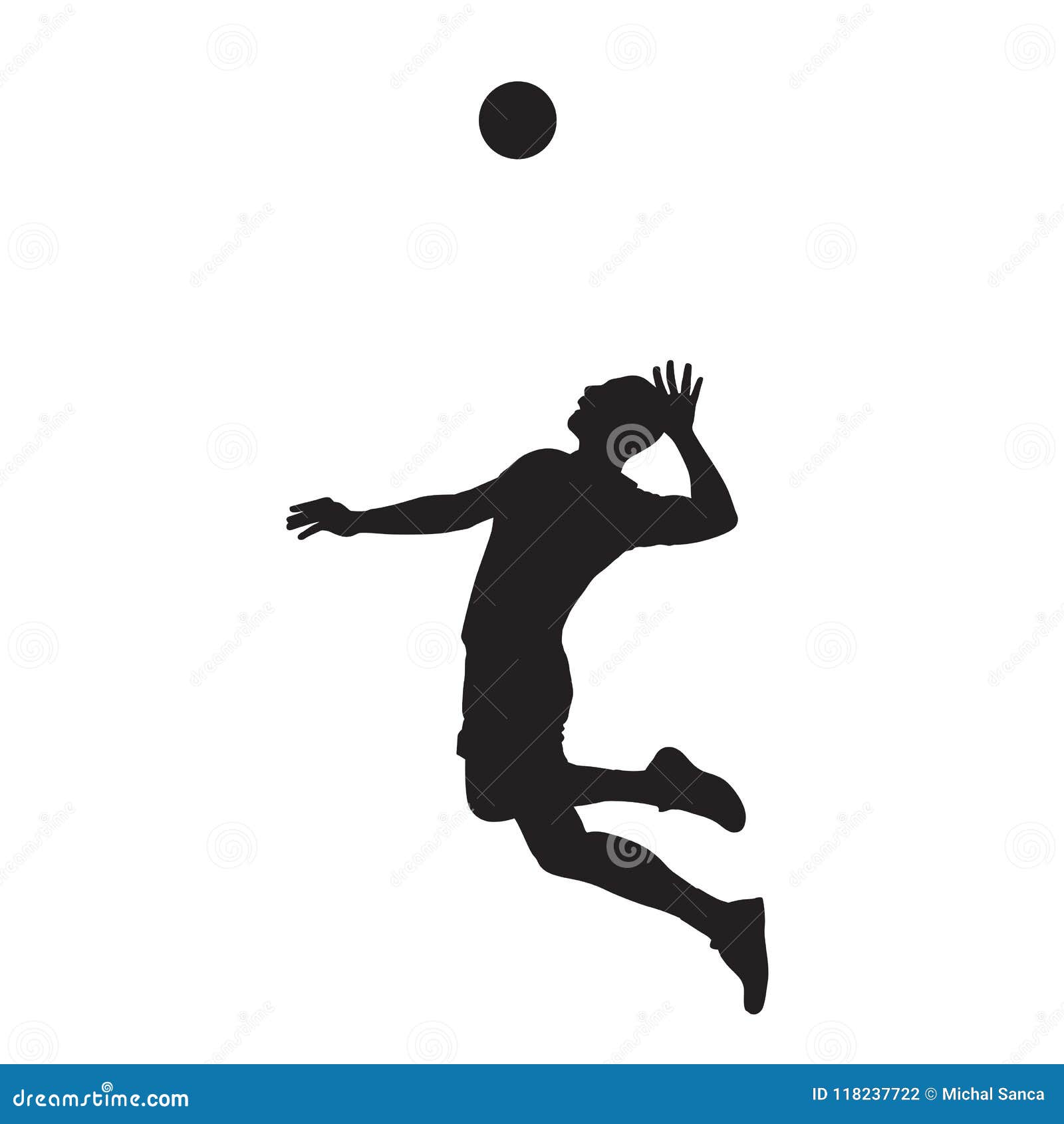 Volleyball Player Serving Ball, Isolated Vector Silhouette Stock Vector ...