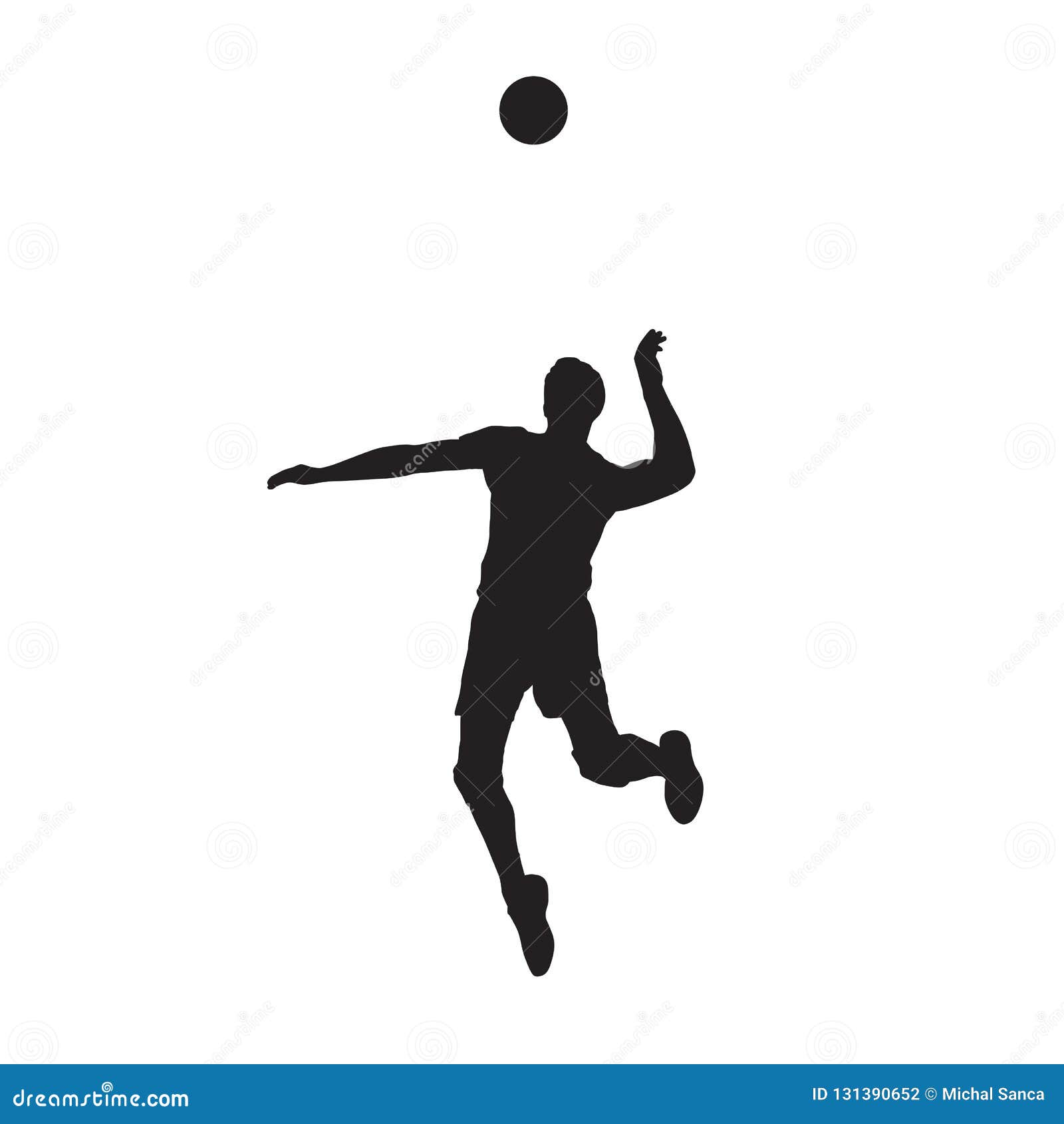 Volleyball Player Serving Ball, Isolated Vector Stock Vector ...