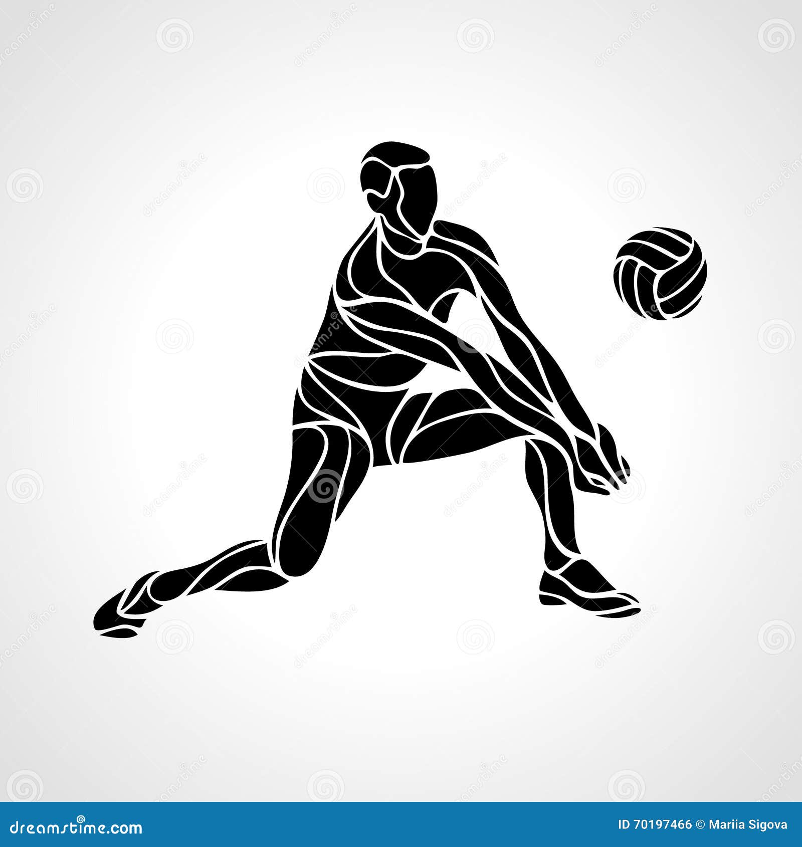 Volleyball Player Silhouette Stock Vector - Illustration of attack ...