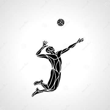 Volleyball Player Silhouette Stock Vector - Illustration of shorts ...