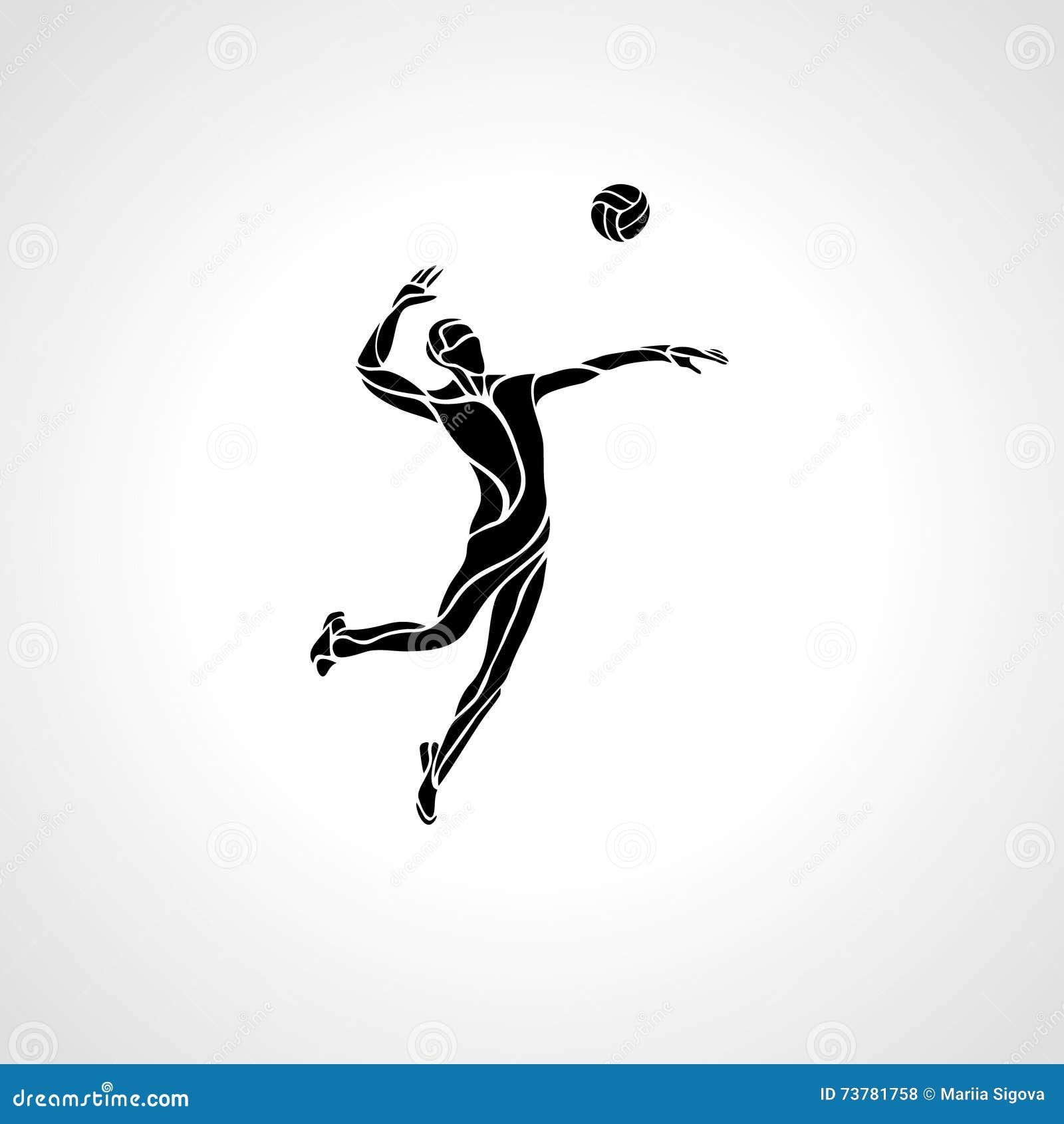 Volleyball Player Silhouette Stock Vector - Illustration of serve ...