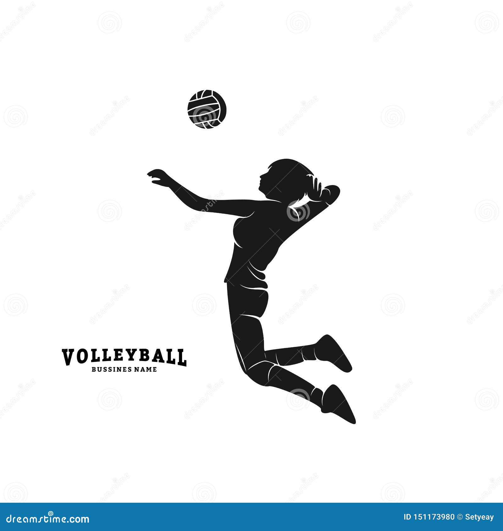 Download Volleyball Player Vector. Silhouette Of Volleyball Player ...