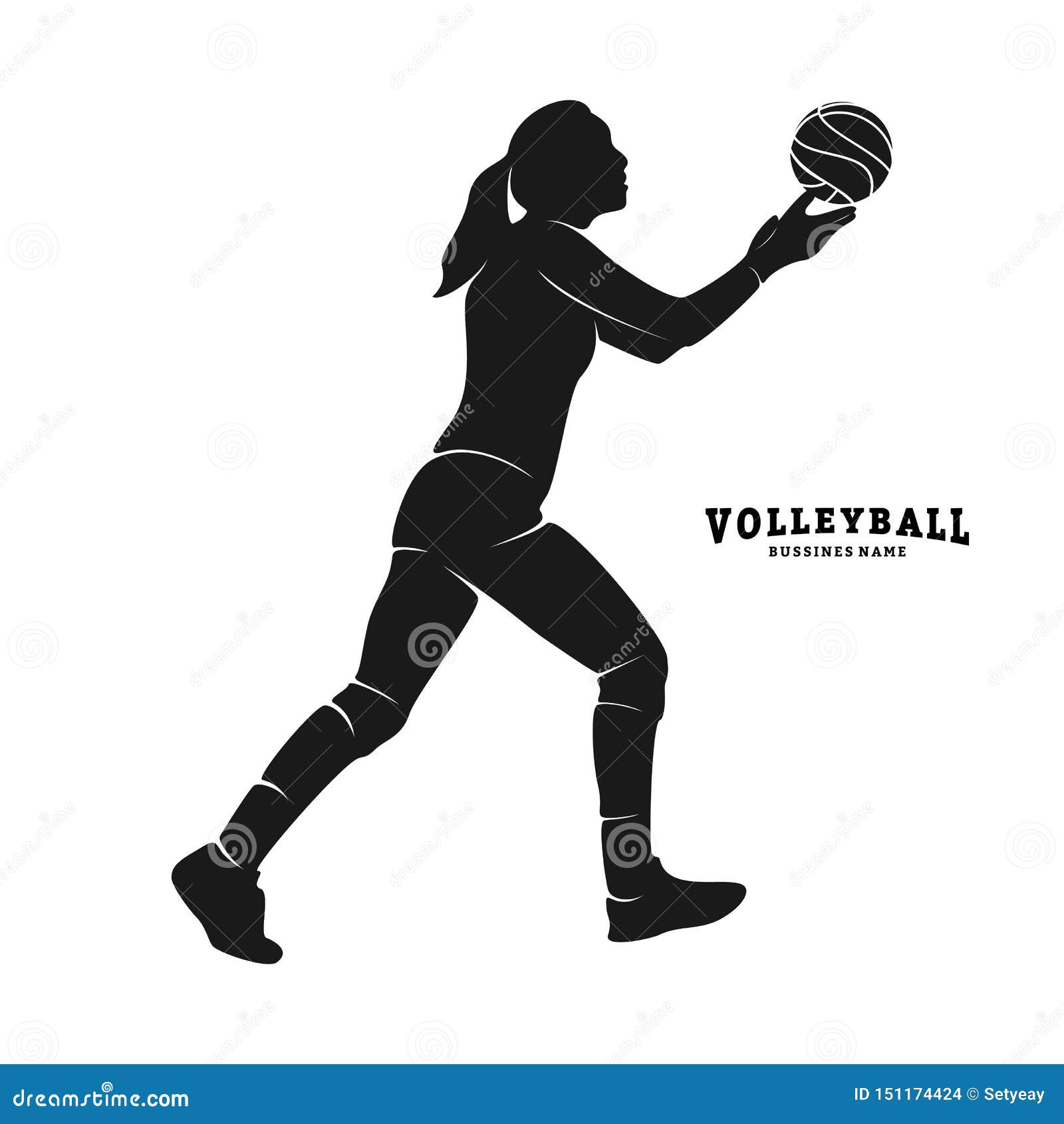 Download Volleyball Player Vector. Silhouette Of Volleyball Player ...