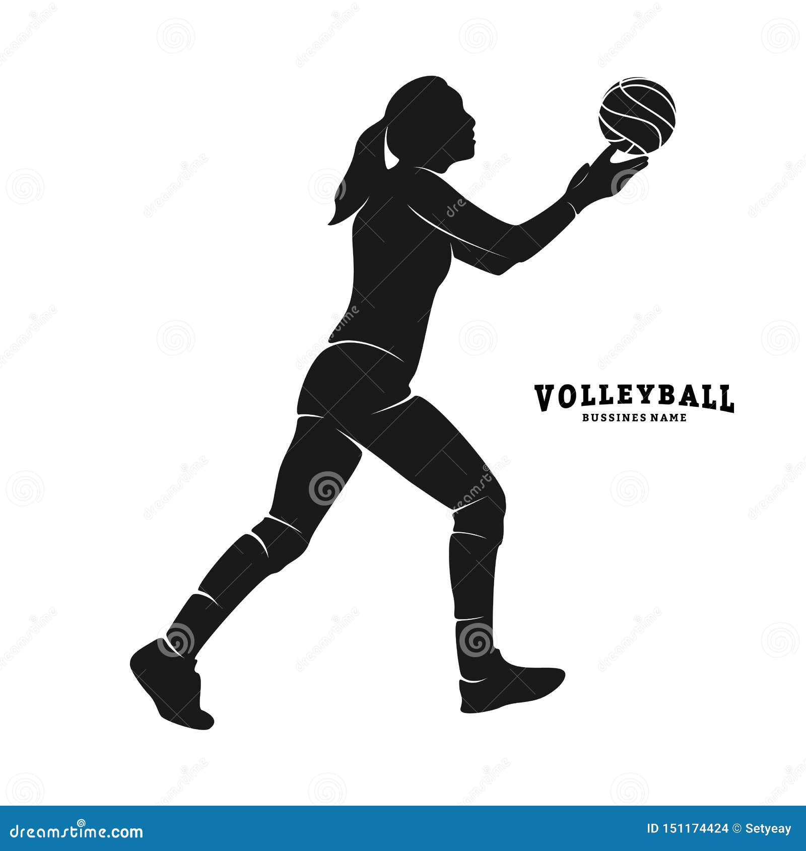 Volleyball Player Vector. Silhouette of Volleyball Player Stock Vector ...