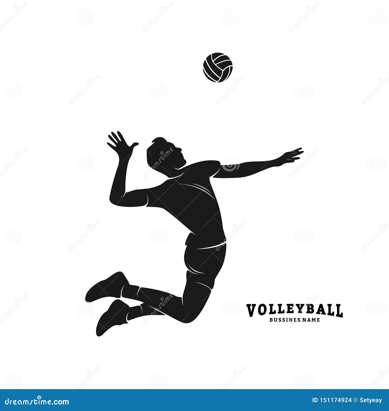 Download Volleyball Player Vector. Silhouette Of Volleyball Player ...