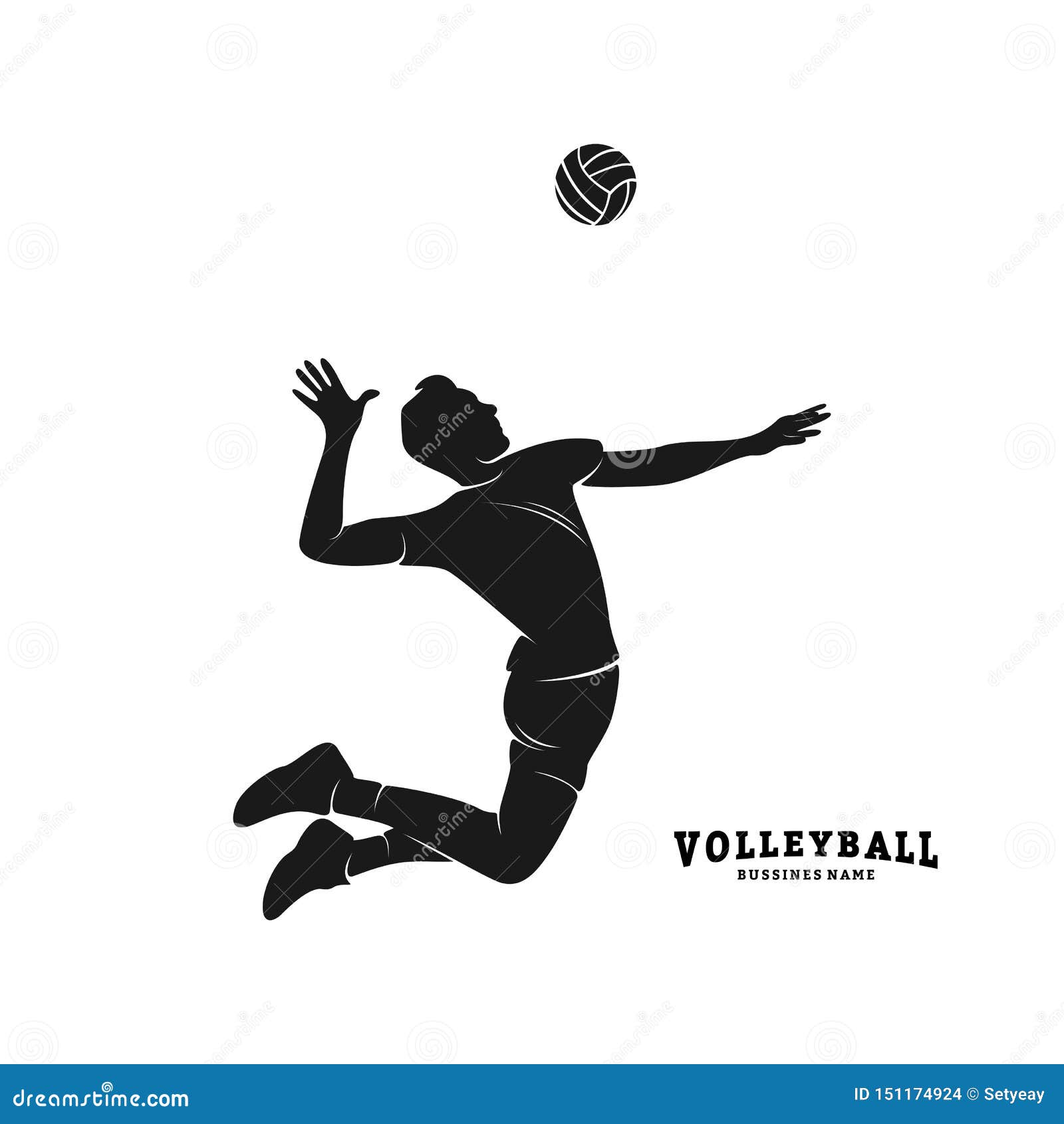 Volleyball Player Vector. Silhouette of Volleyball Player Stock Vector ...