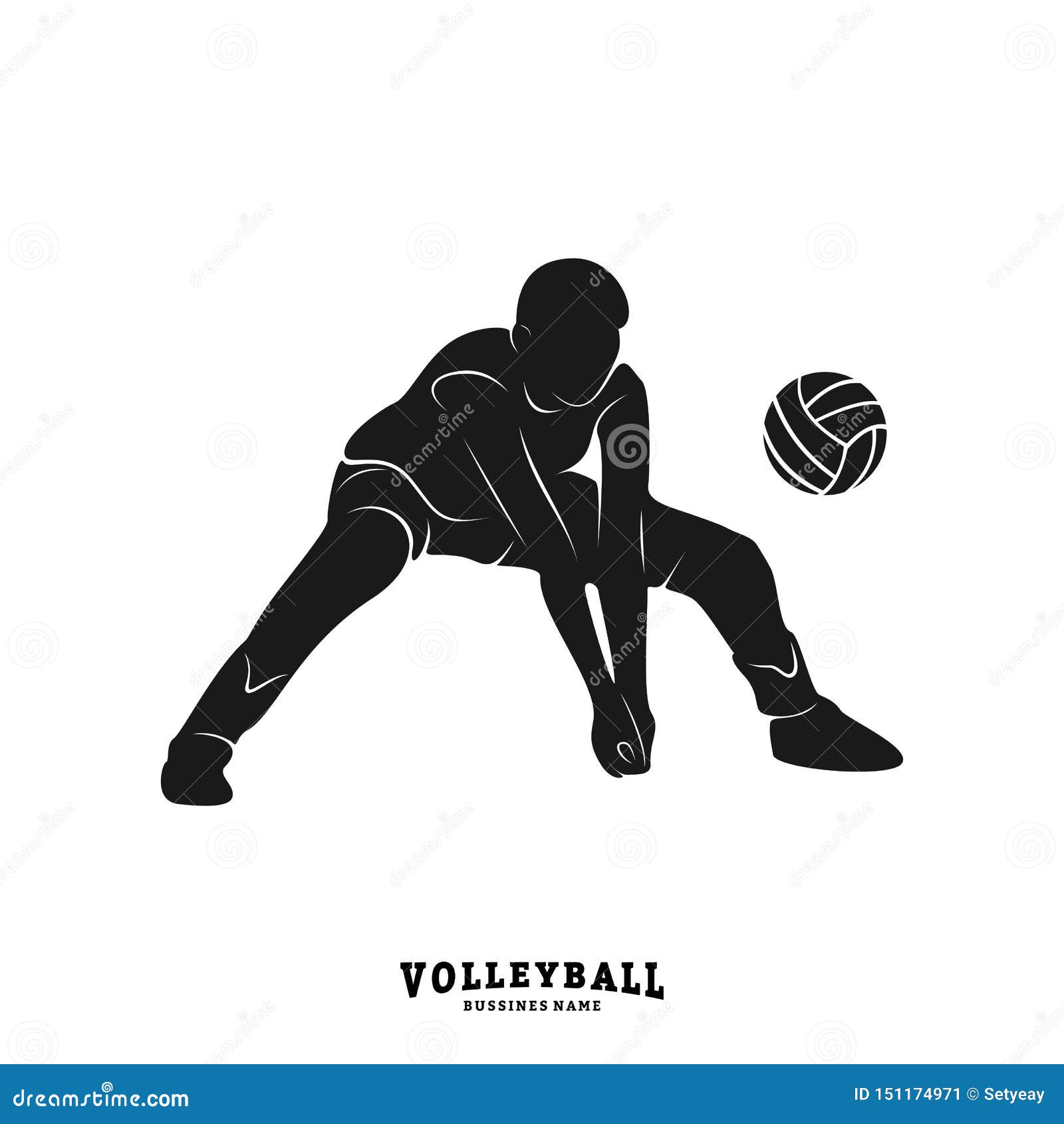 Volleyball Player Vector. Silhouette of Volleyball Player Stock Vector ...