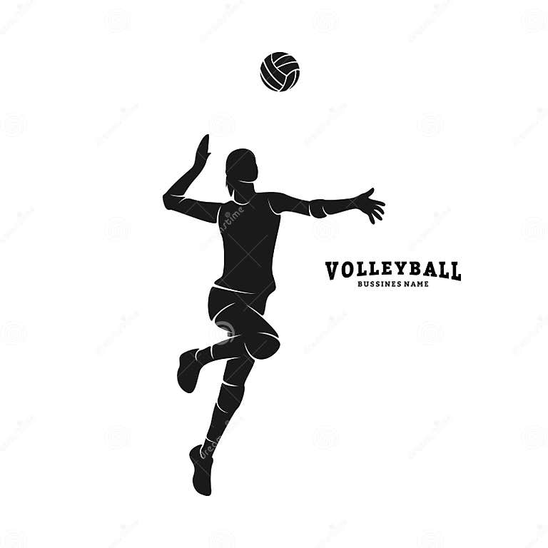 Volleyball Player Vector. Silhouette of Volleyball Player Stock Vector ...