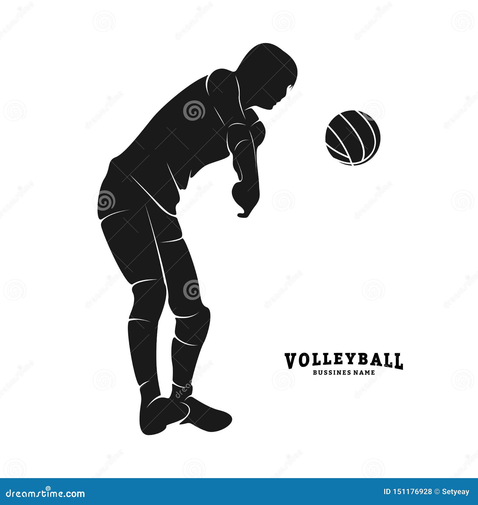 Volleyball Player Vector. Silhouette of Volleyball Player Stock ...