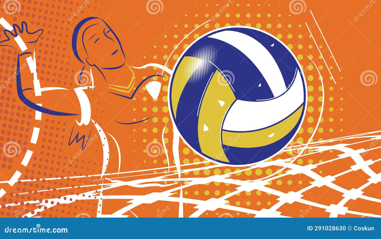 Volleyball drawing stock illustration. Illustration of print - 291028630