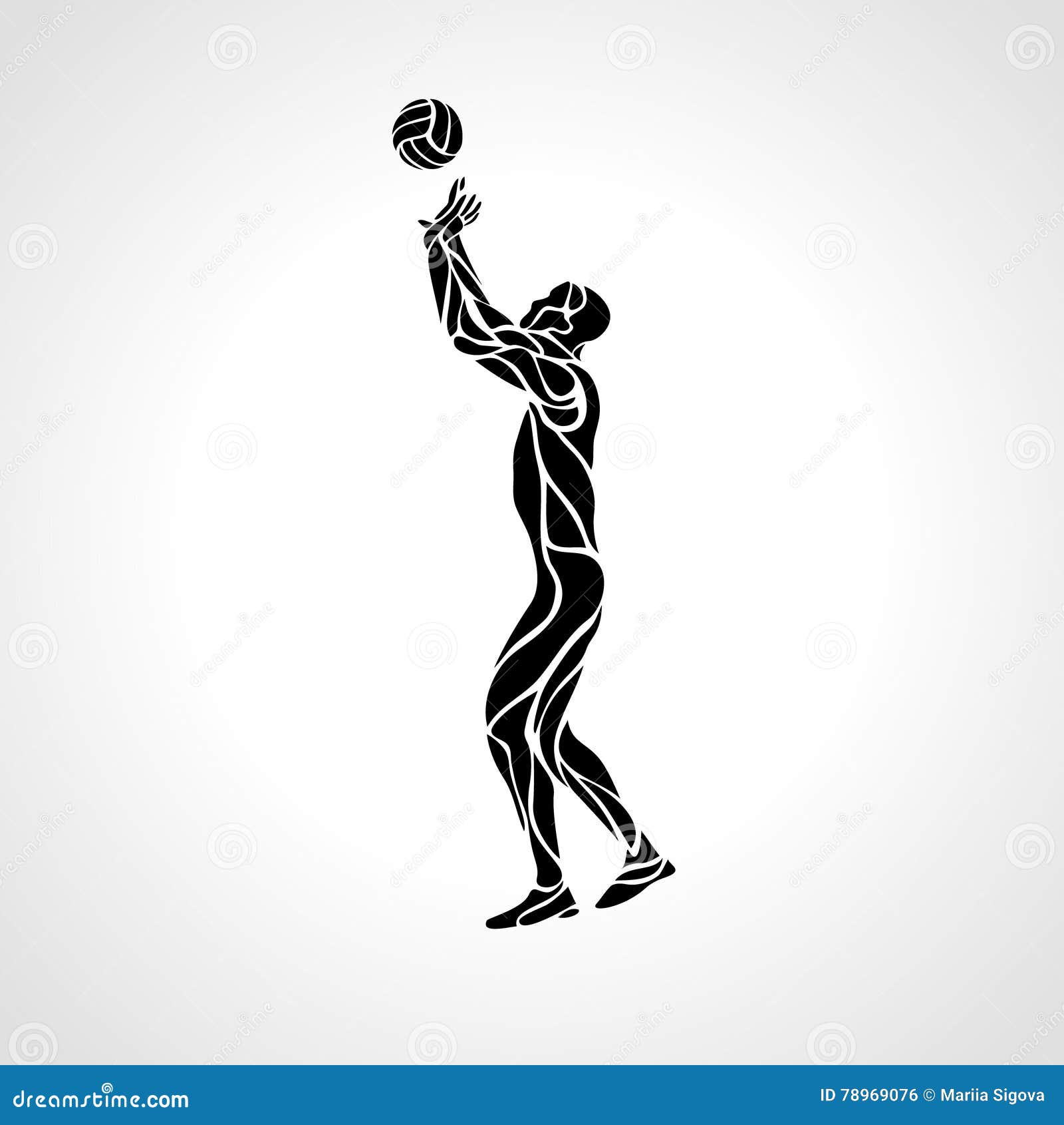 Volleyball Setter Silhouette, Vector Illustration Stock Vector ...