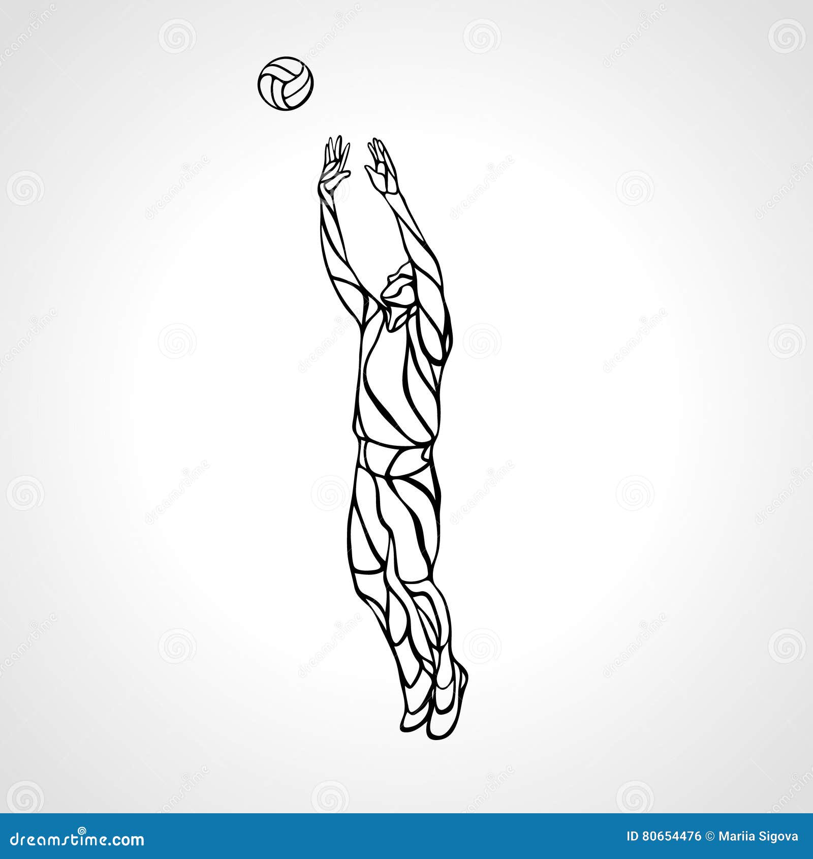 Volleyball Setter Silhouette, Vector Illustration Stock Vector ...