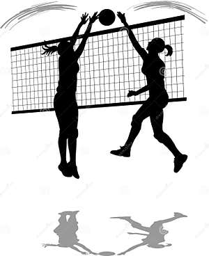 Volleyball Spike Block Stock Illustration Illustration Of 