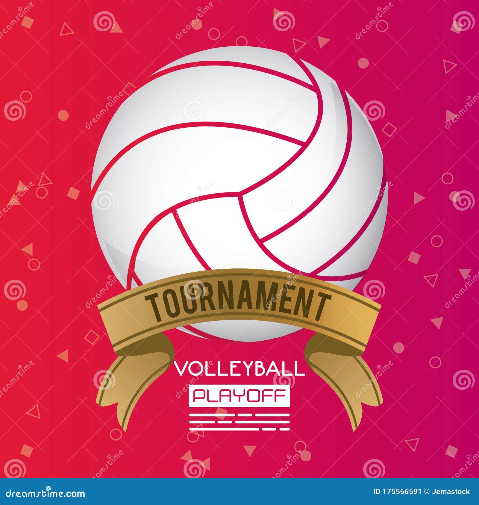 Volleyball Sport Poster with Balloon Stock Vector - Illustration of ...