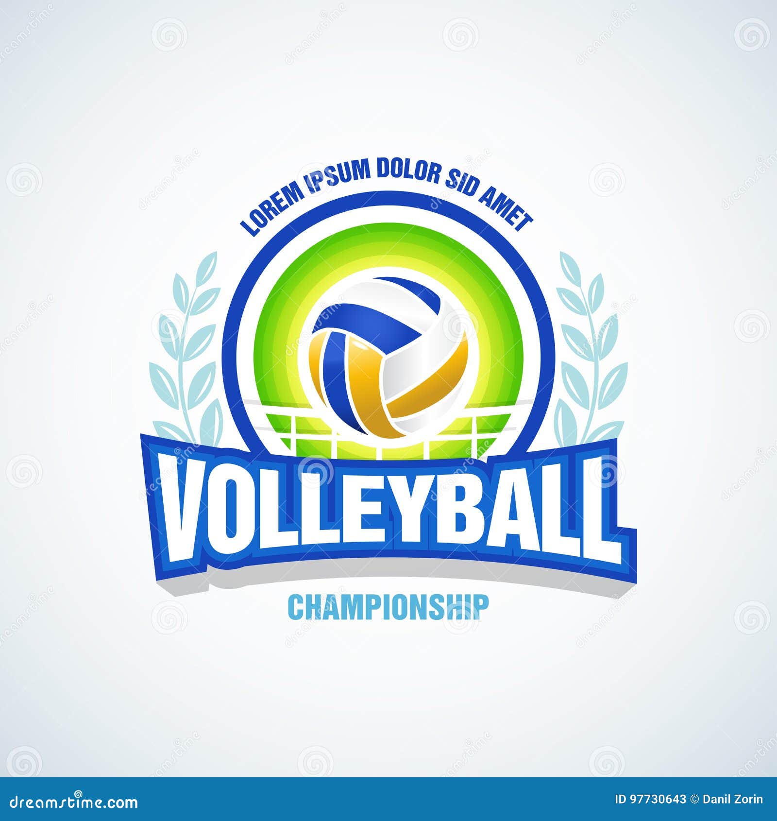 Volleyball Team Logo Template. Volleyball Emblem, Logotype Template, T ...