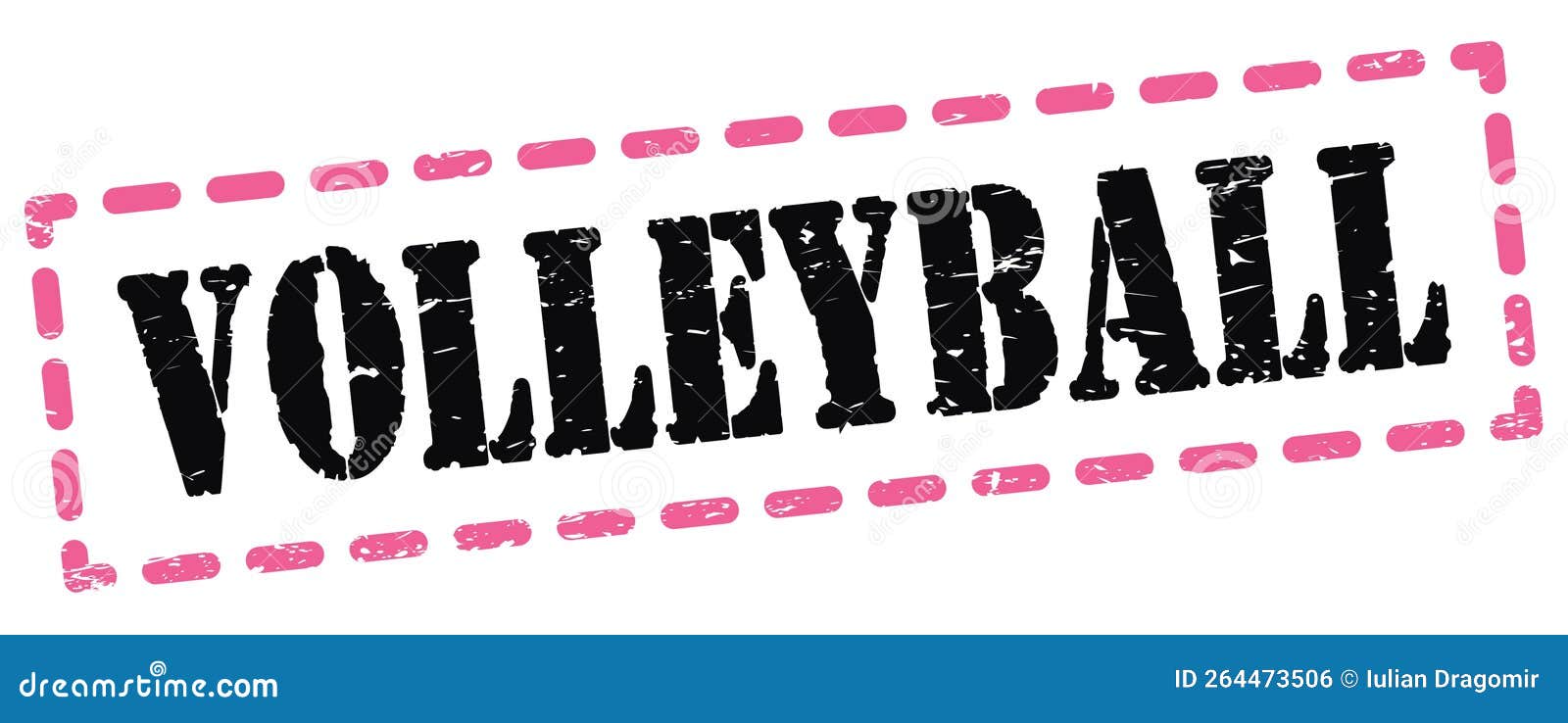 VOLLEYBALL Text Written on Pinkblack Stamp Sign Stock Illustration