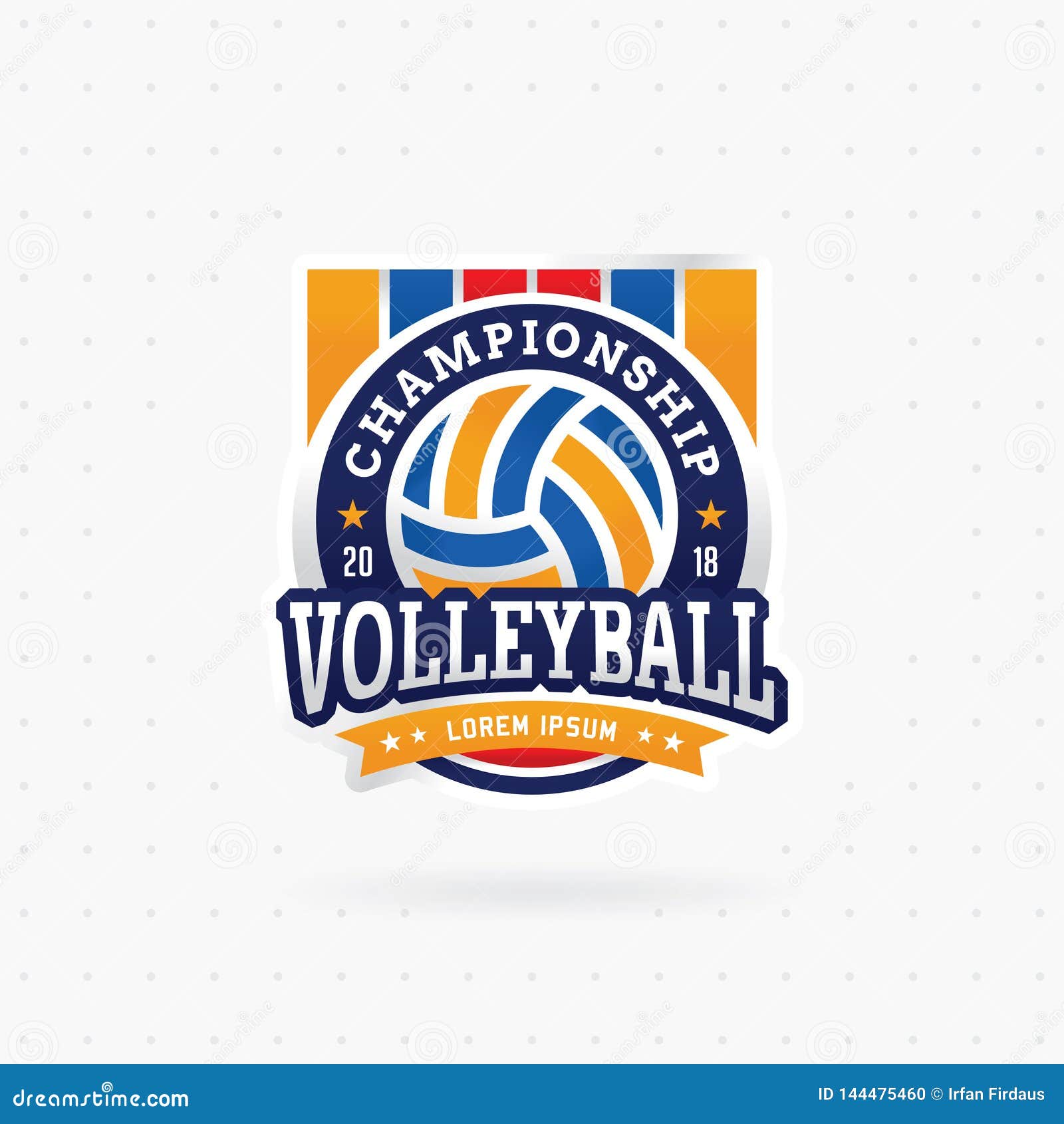 Volleyball tournament logo stock vector. Illustration of match - 144475460