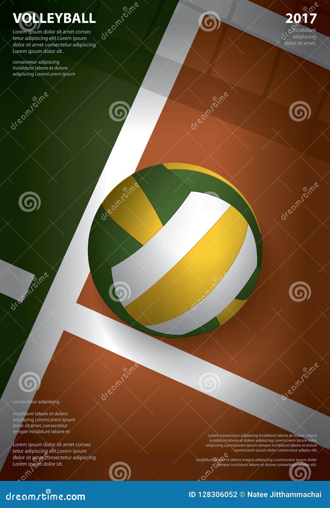 Volleyball Tournament Poster Template Design Stock Vector ...