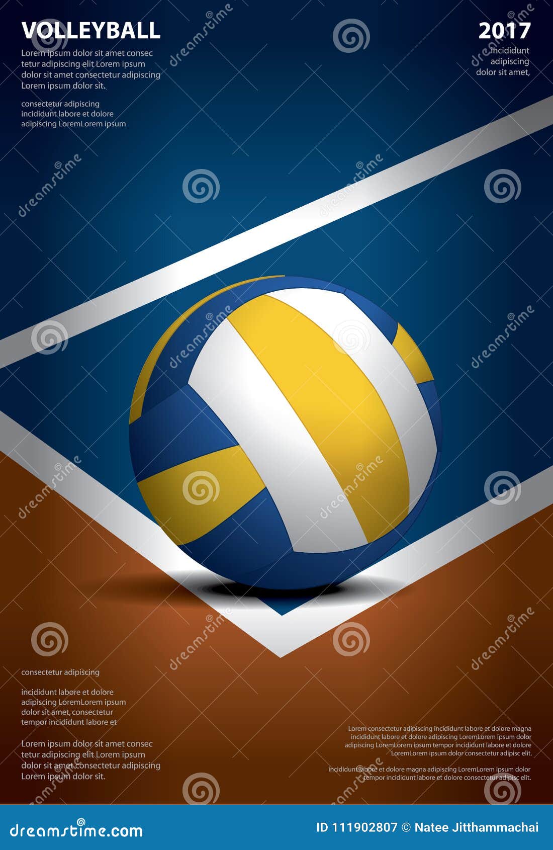 Volleyball Tournament Poster Template Design Stock Vector ...