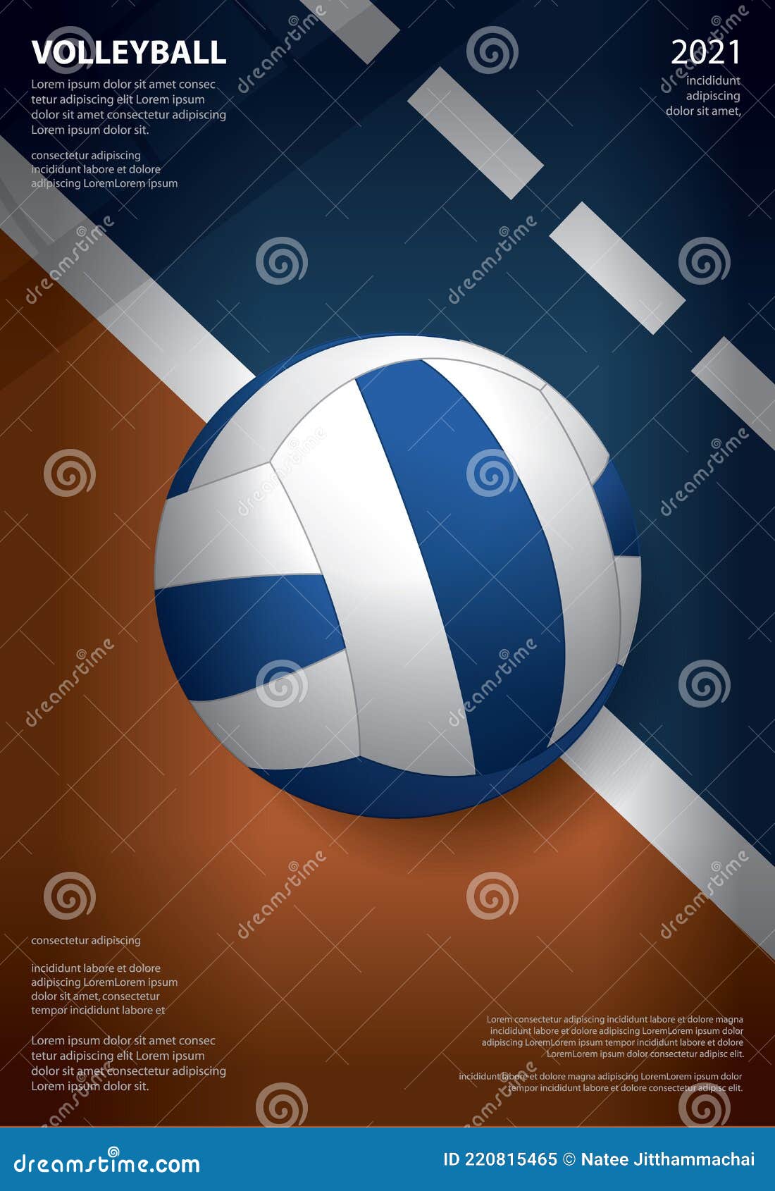 Volleyball Tournament Poster Template Design Stock Vector ...