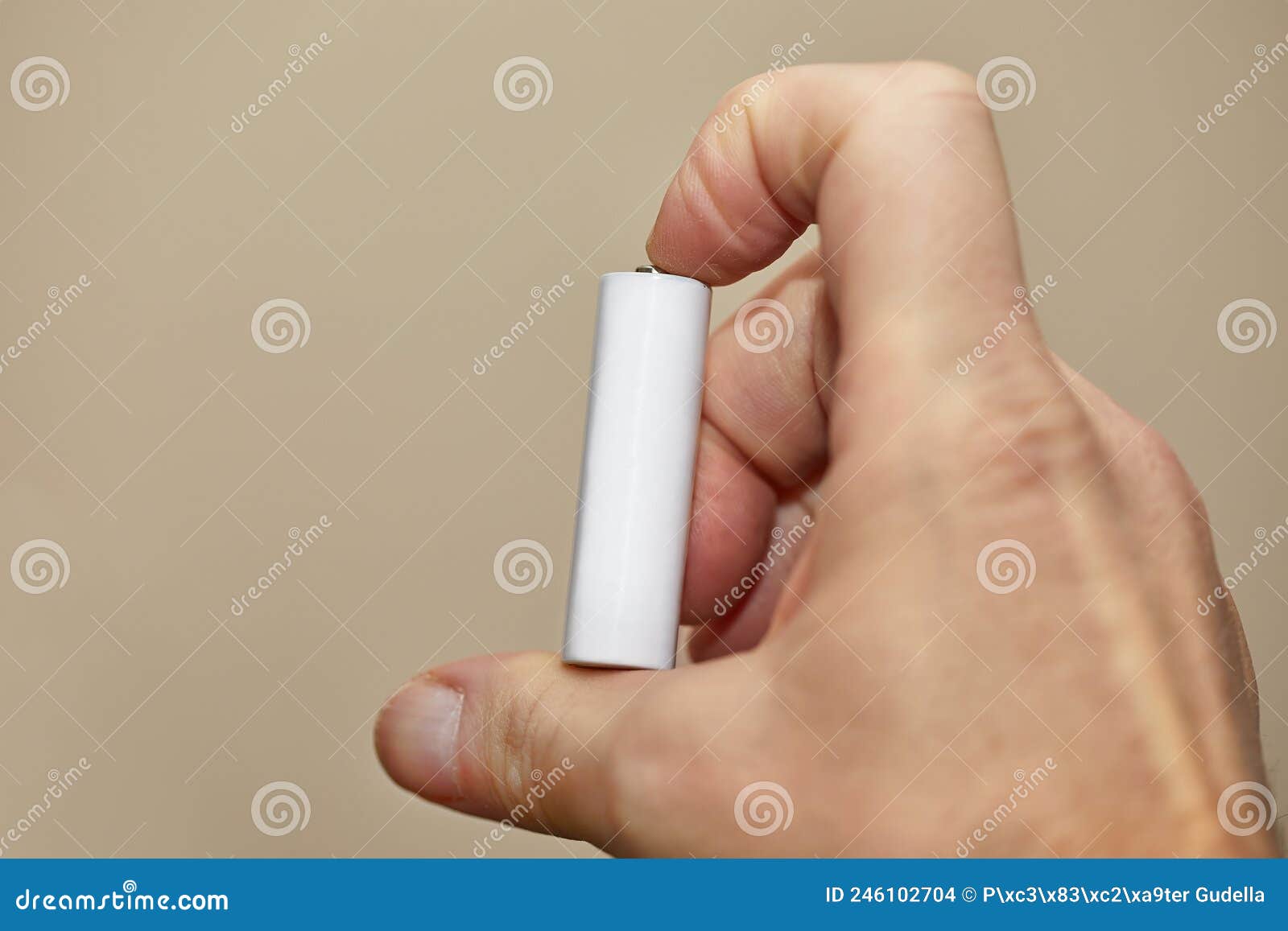 1.5 Volt AA Battery in Hand Stock Photo Image of closeup, recharge