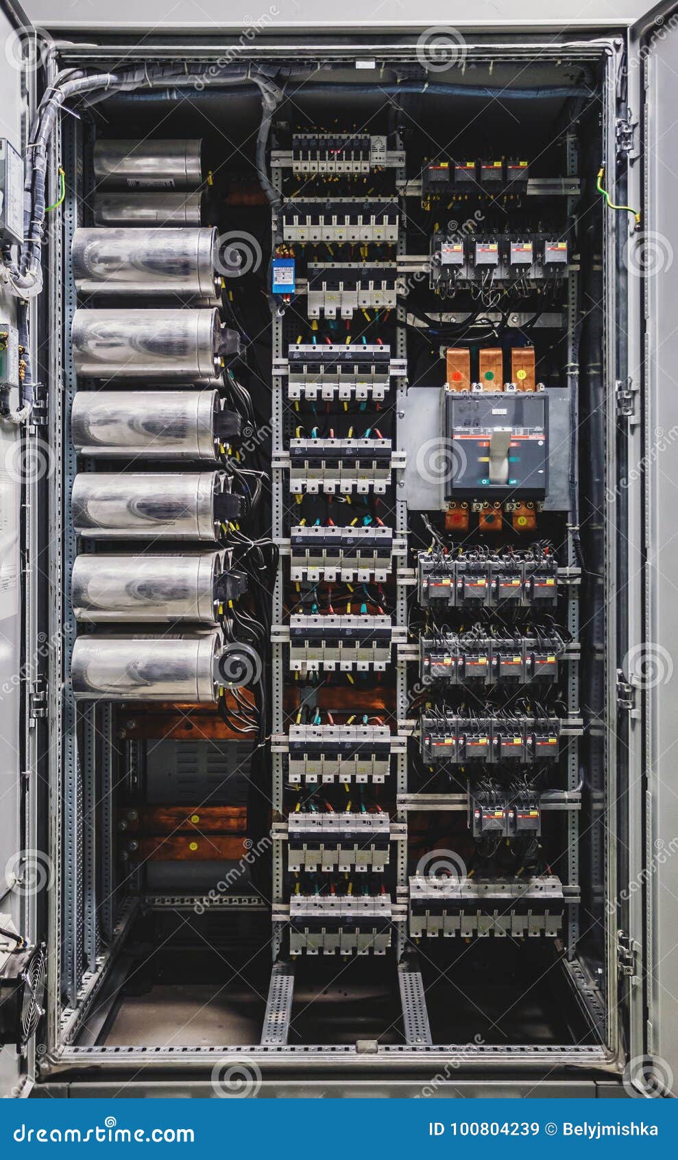 Voltage Switchboard with Circuit Breakers Stock Image Image of