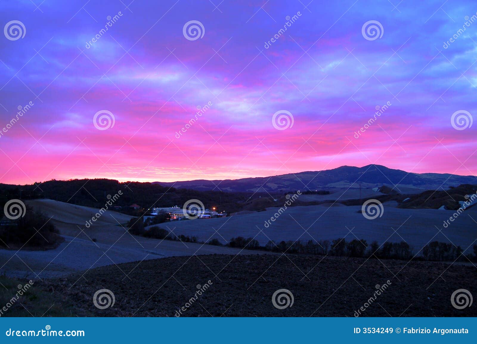 volterra landscape at dusk