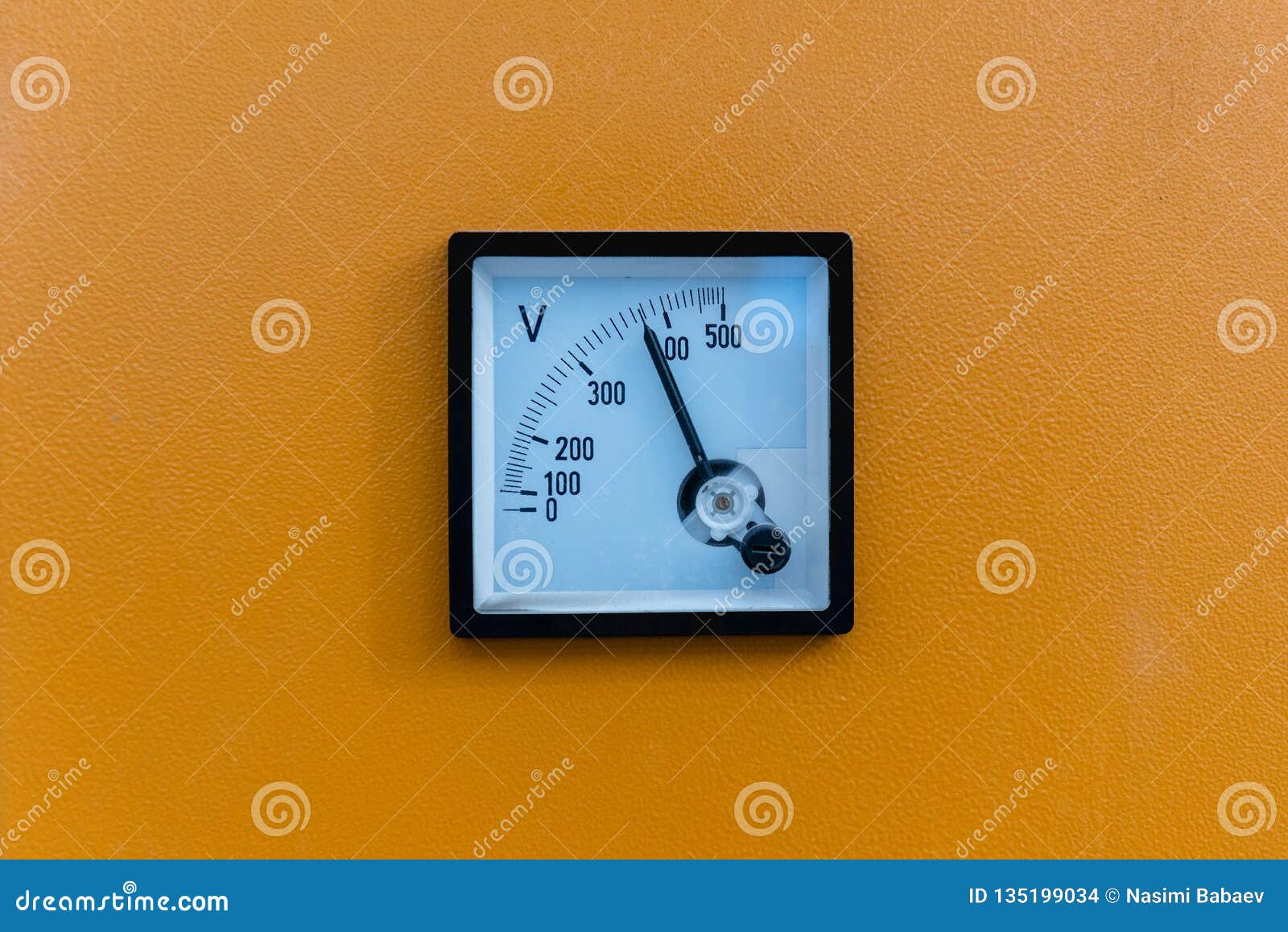 Voltmeter Mounted on Yellow Stock Photo Image of technician