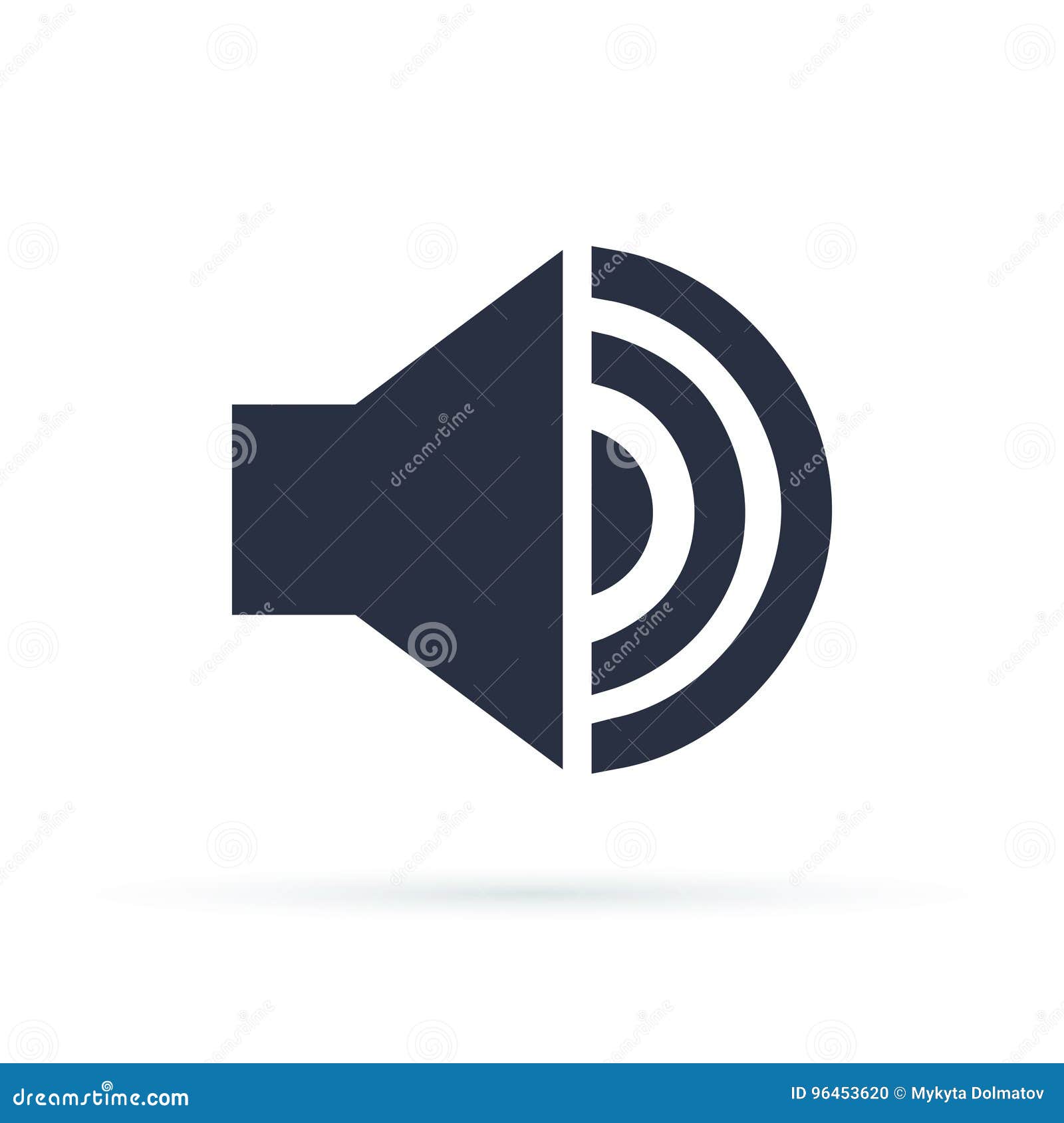 Volume Vector Icon. Music Sound Megaphone Icon Flat Vector Illustration