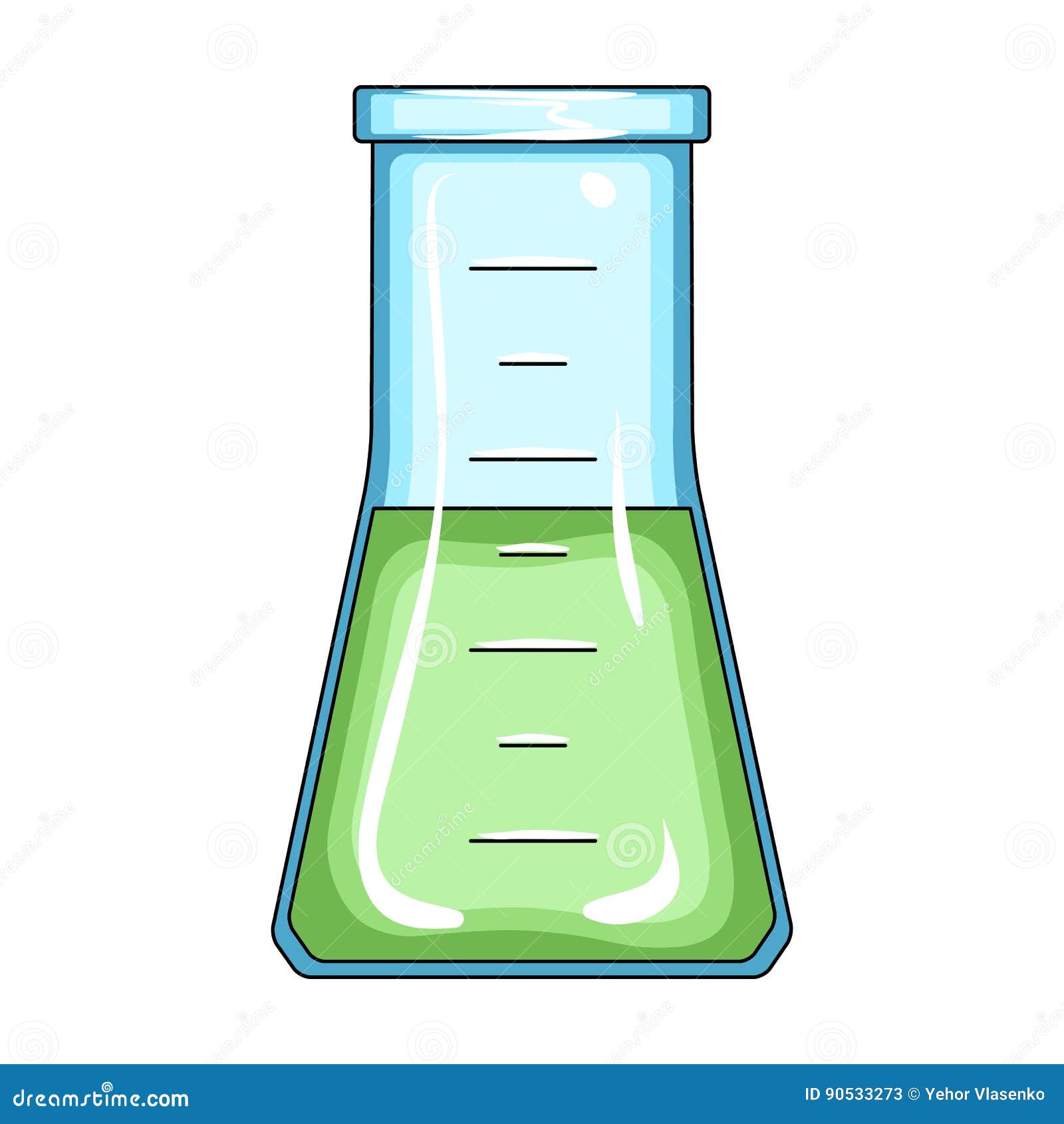 Volumetric Flask With Liquid.Medicine Single Icon In Cartoon Style