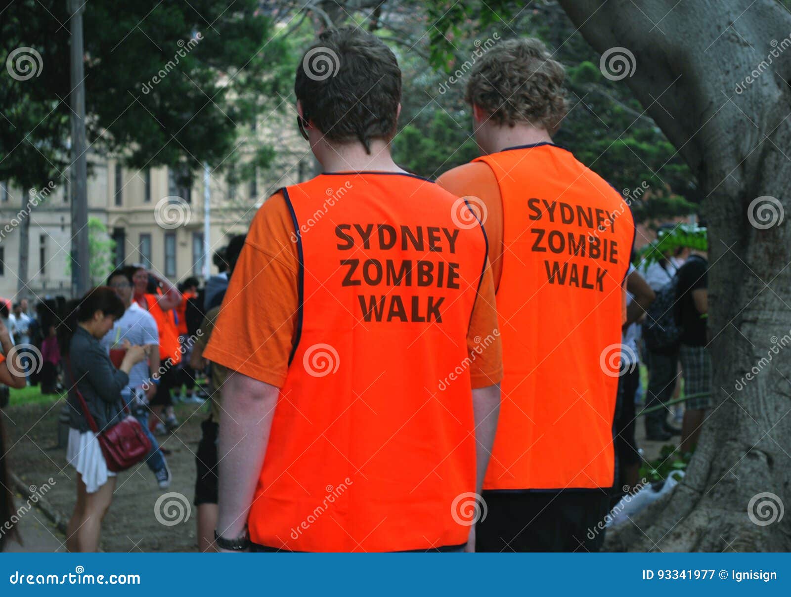 Volunteer Attendants Watching Preparations for Sydney Zombie Walk at