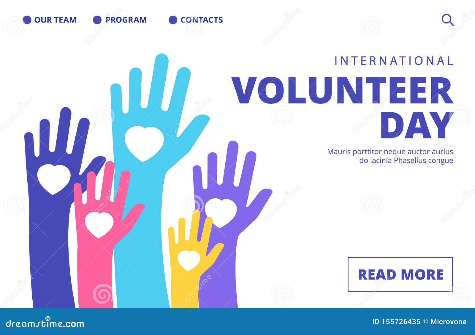 Volunteer Day Landing Page. Vector Volunteering Banner Template Regarding Volunteer Brochure Template