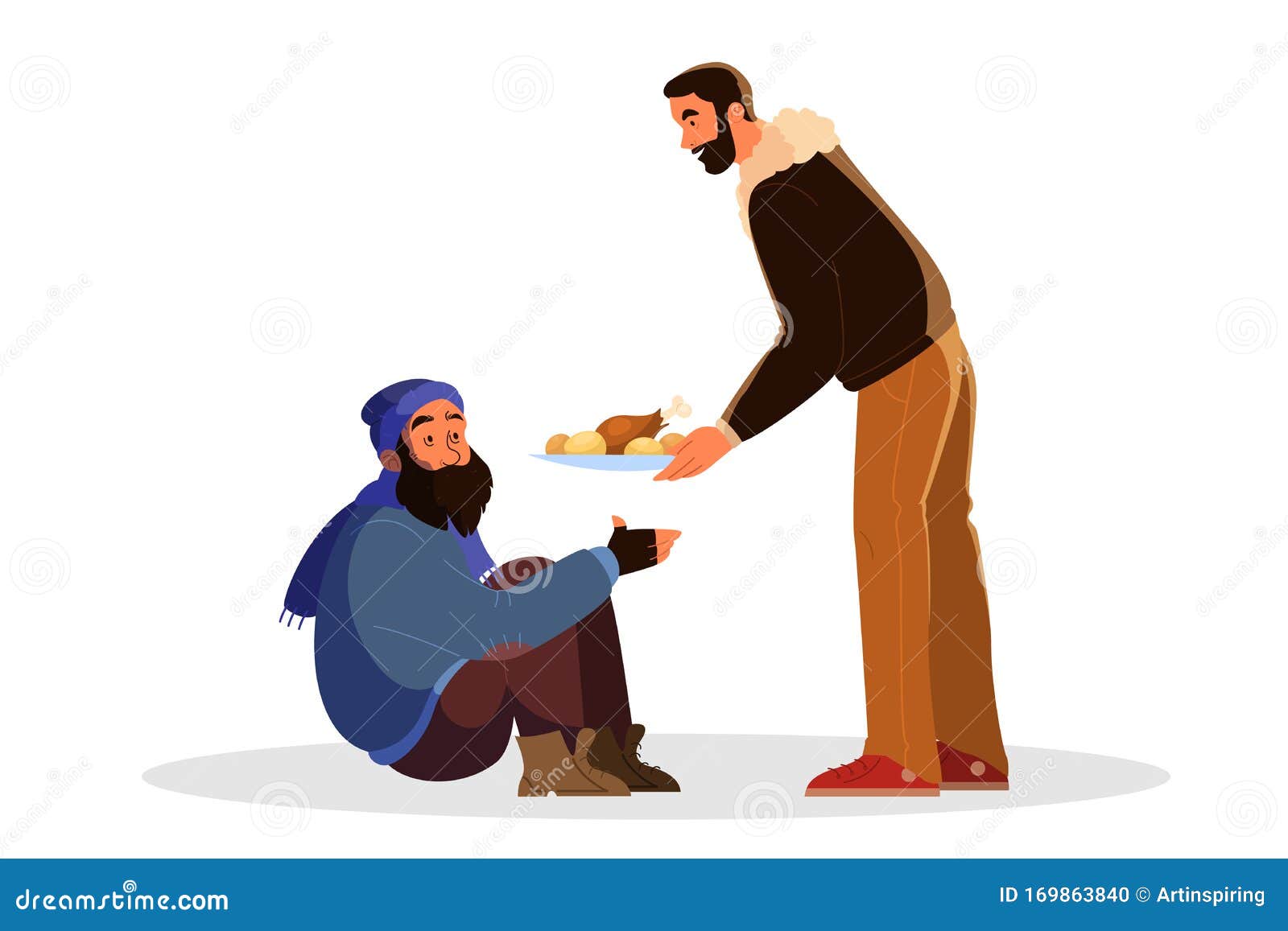 people helping others in need cartoon