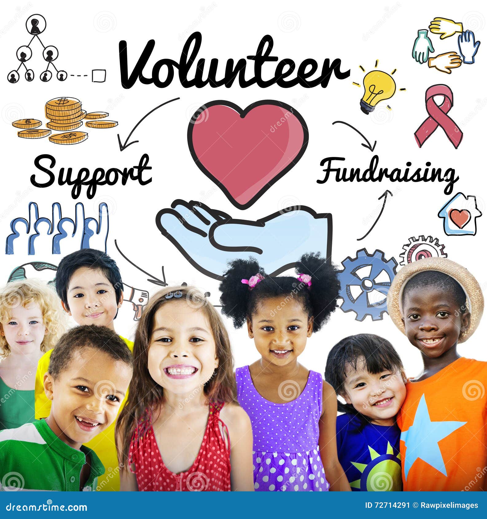 Volunteer Voluntary Volunteering Aid Assistant Concept Stock Image