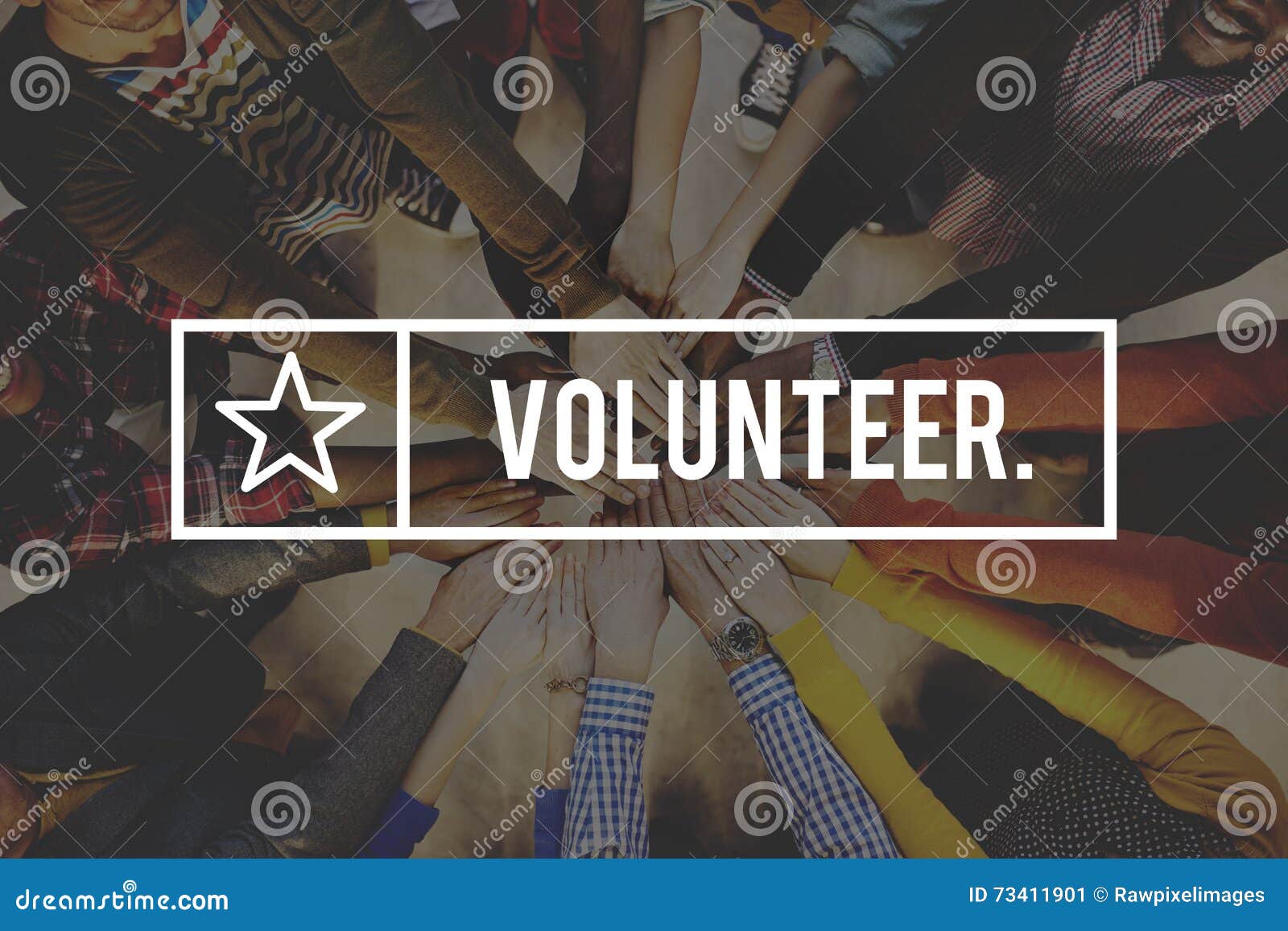 Volunteer Voluntary Volunteering Aid Assistant Concept Stock Image