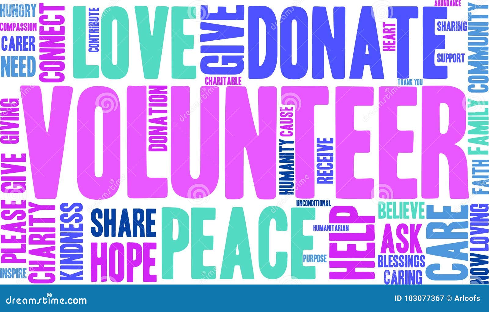 volunteer word cloud stock vector illustration of giving 103077367 volunteer word