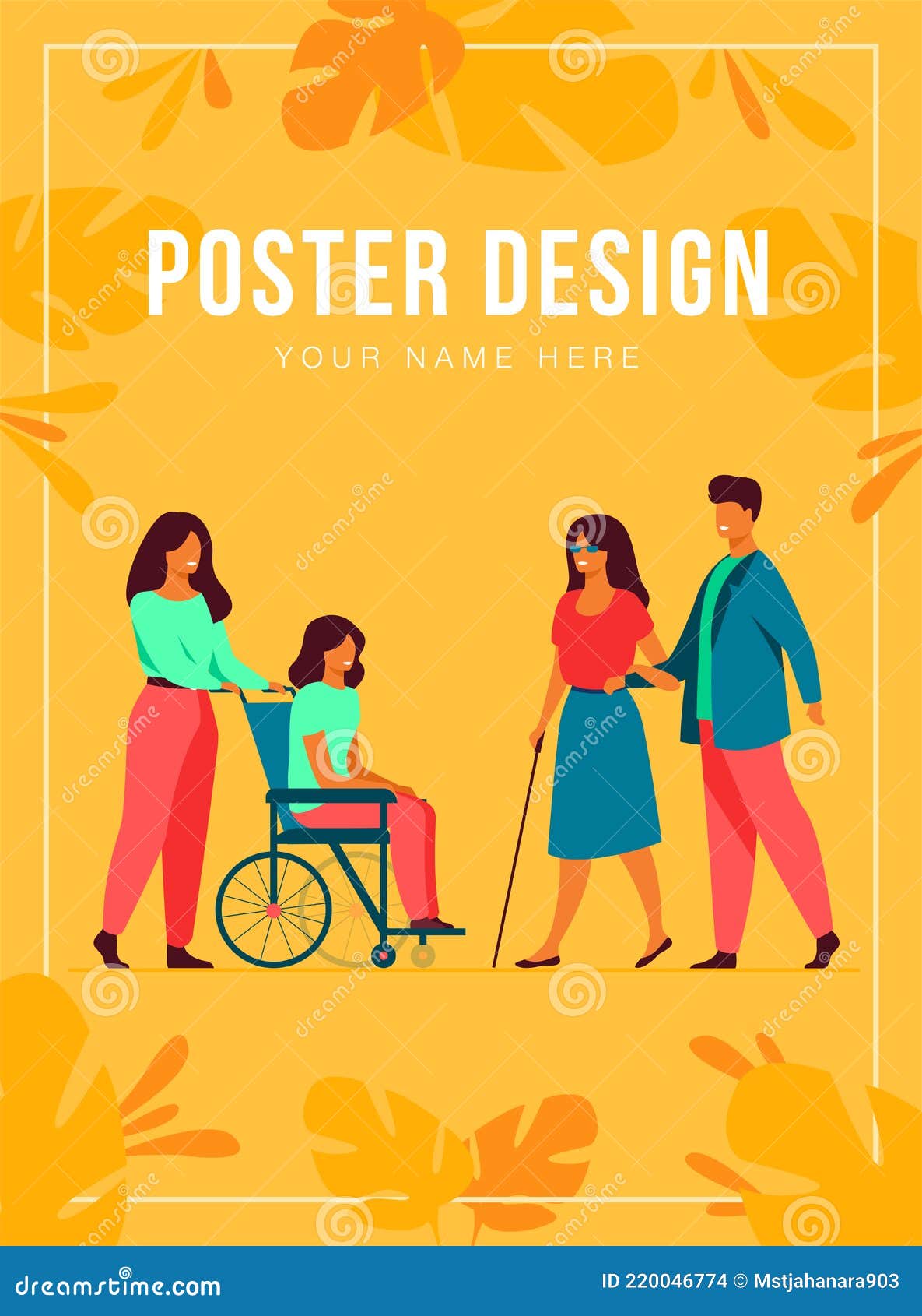 Volunteers Helping Disabled Friends in Outdoor Walking Stock Vector -  Illustration of care, physical: 220046774
