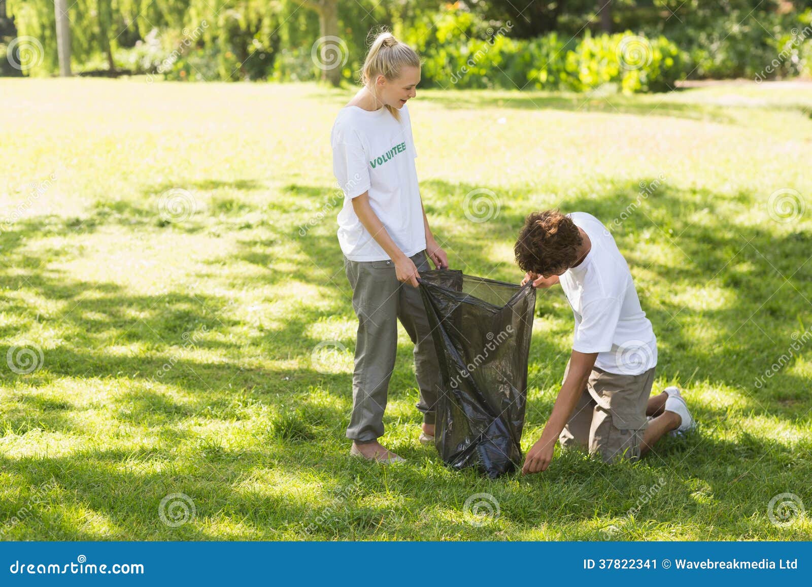 Volunteers Picking Up Litter in Park Stock Image Image of woman