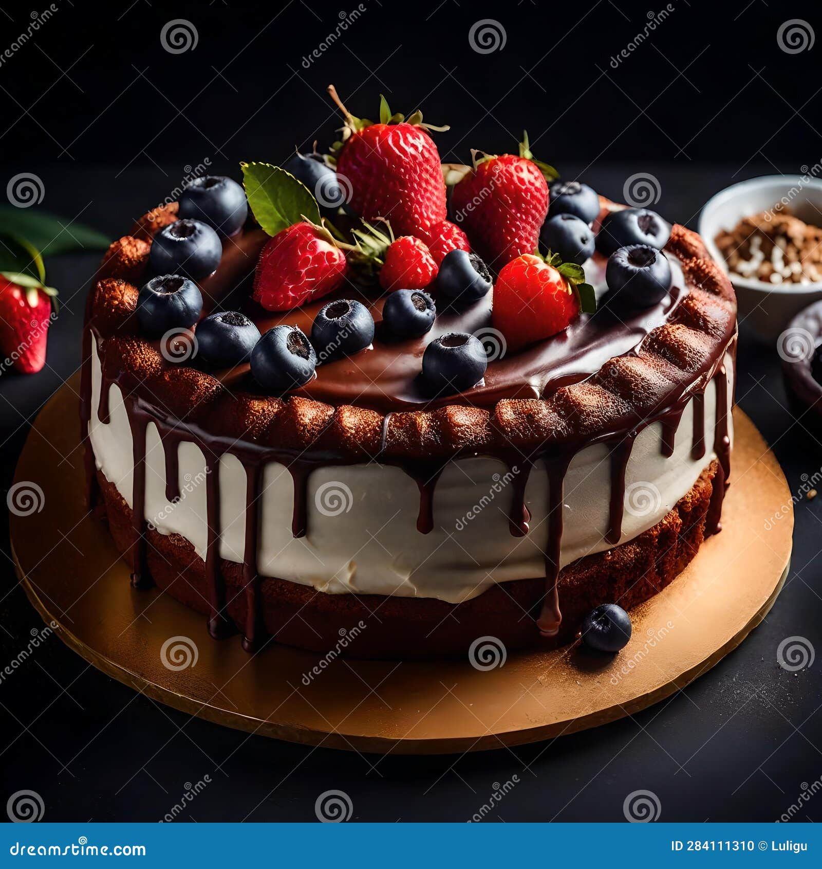 volver a enviar chocolate delight - rich cream cake with berries