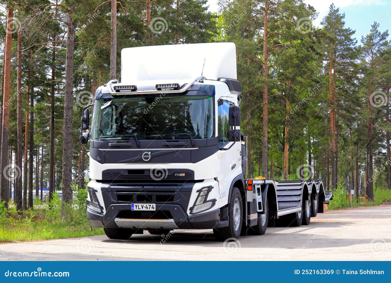 Volvo FMX 500 Forest Vehicle Transporter Truck Editorial Stock