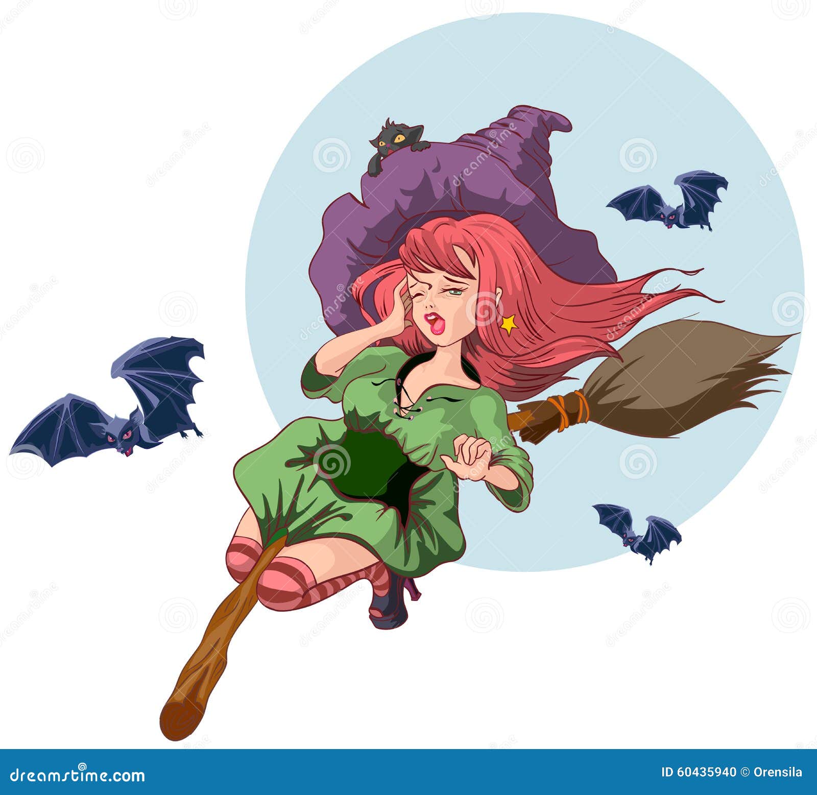 Bruxa bonita vôo cartazes para a parede • posters cabo de vassoura,  vassoura, feiticeira