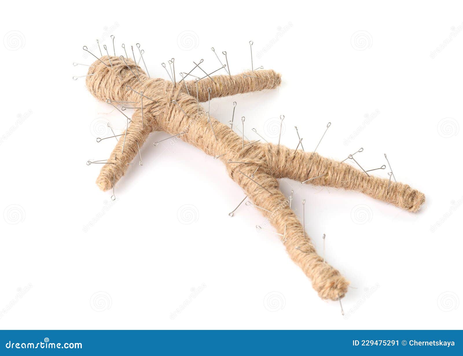 Voodoo Doll with Pins Isolated on White Stock Image Image of isolated
