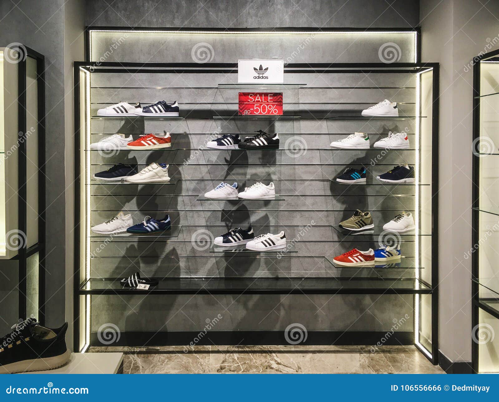 Permanent Føderale give Voronezh, Russia - CIRCA December 2017: Adidas Shoes in Adidas Store in  Voronezh, New Sport Footwear Collection Editorial Photo - Image of market,  city: 106556666