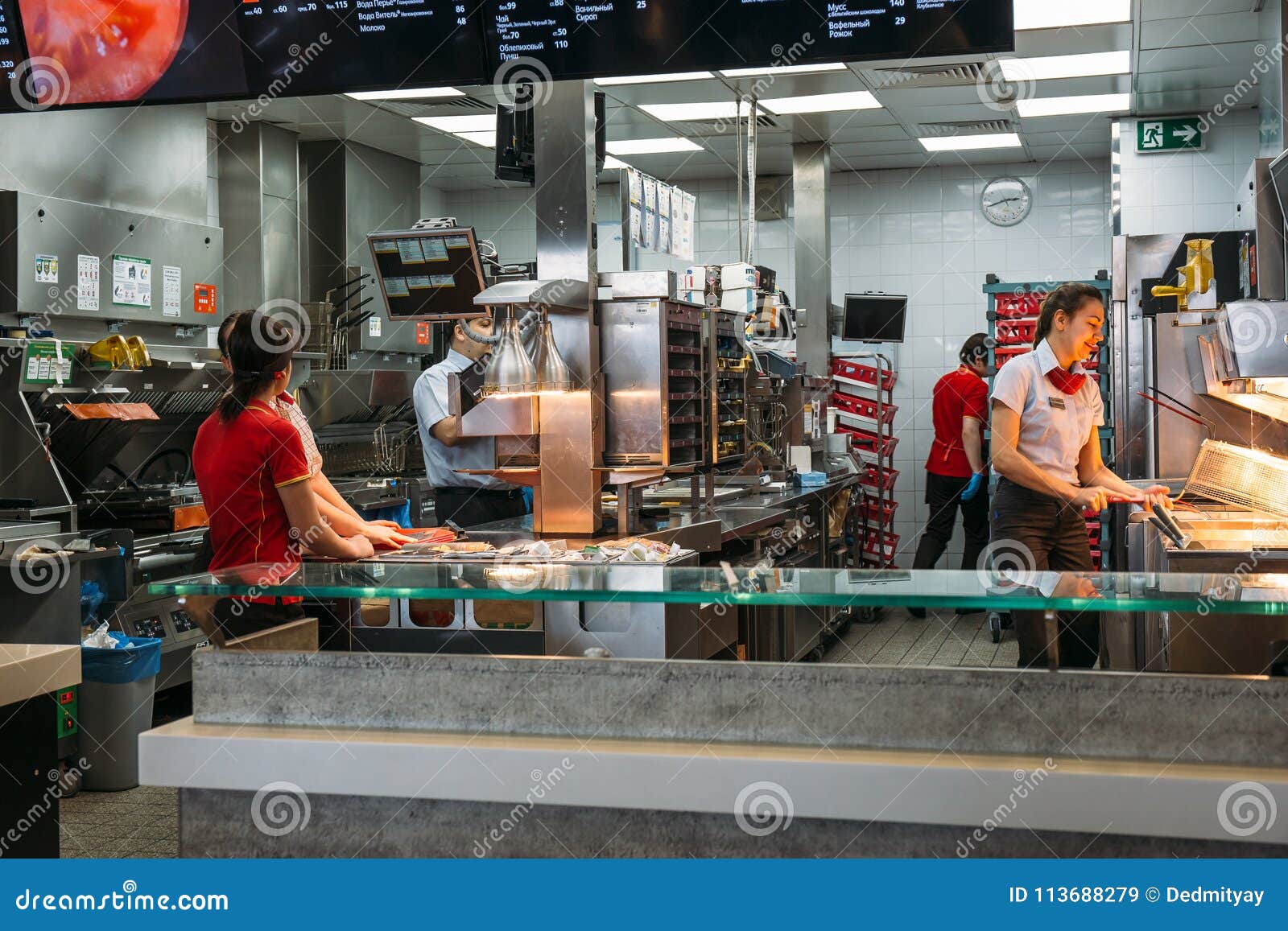 Voronezh Russia Circa March 2021 Mcdonalds Kitchen  