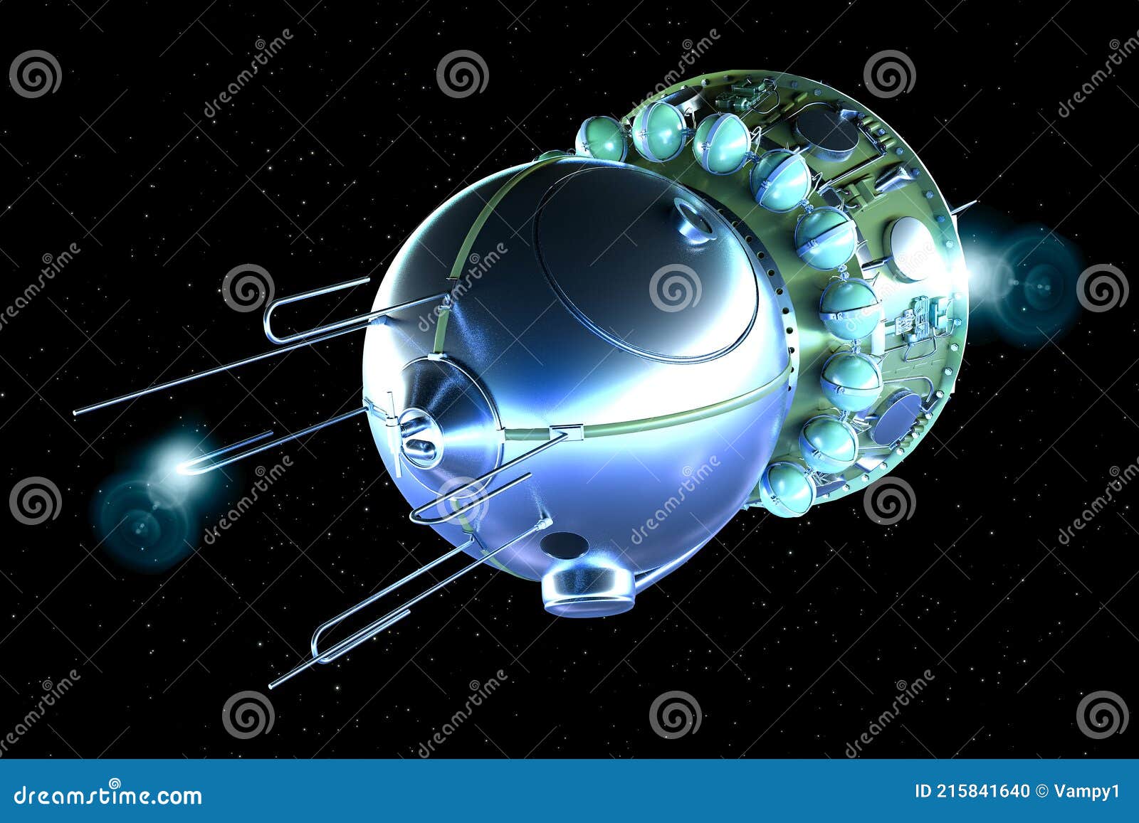 The Vostok Spacecraft Orbits the Earth. Man`s First Flight in Low Earth Orbit. Inside the Capsule Was Cosmonaut Yuri Gagarin. Stock Illustration - Illustration of missile, astronautics: 215841640