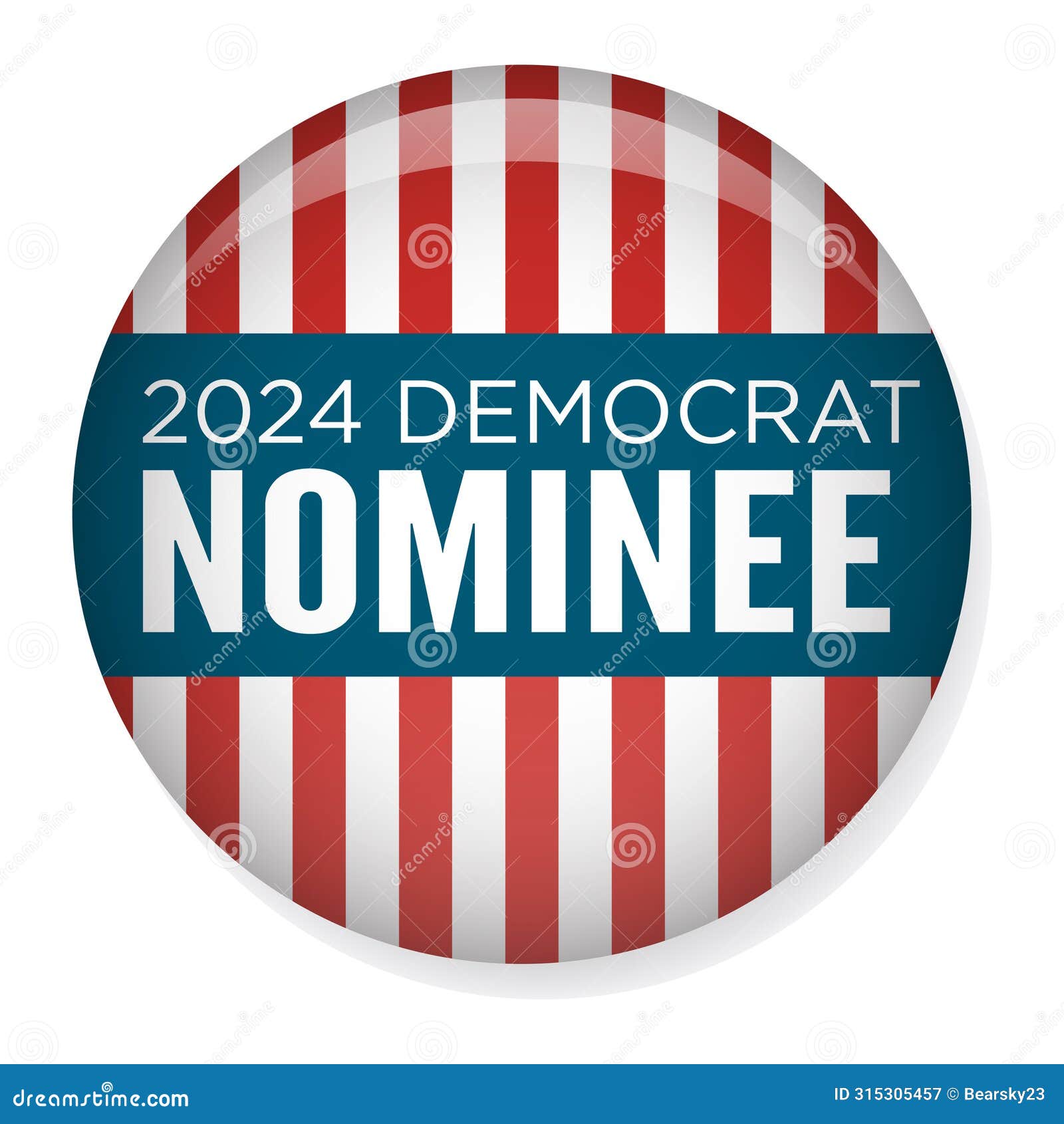 2024 vote democrat  with patriotic nominee red white and blue stars and stripes
