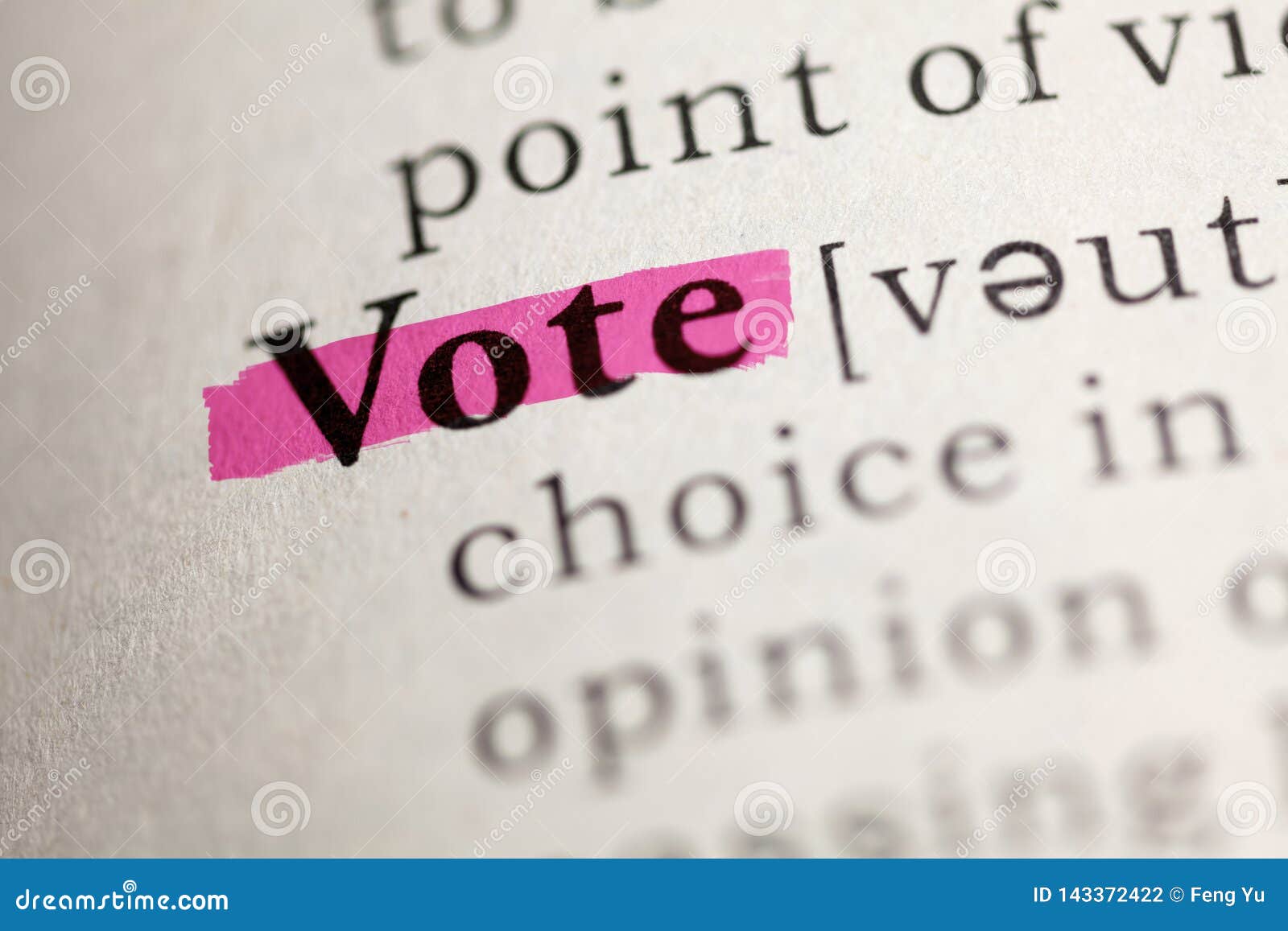 Definition of the Word Vote Stock Photo Image of definition, close